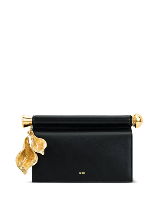 Holly leaf-charm clutch bag