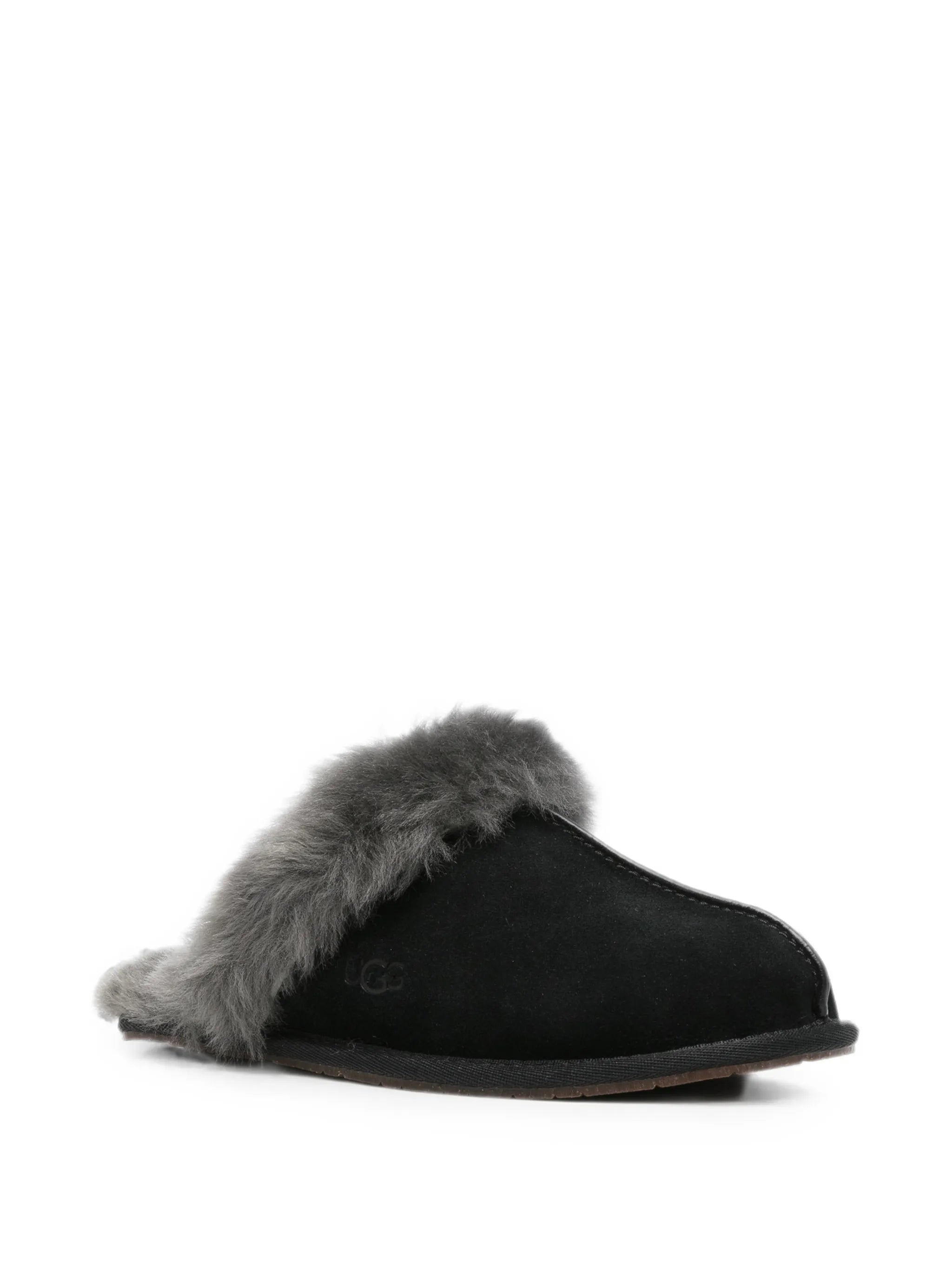 Scuffette II shearling-trim leather mules