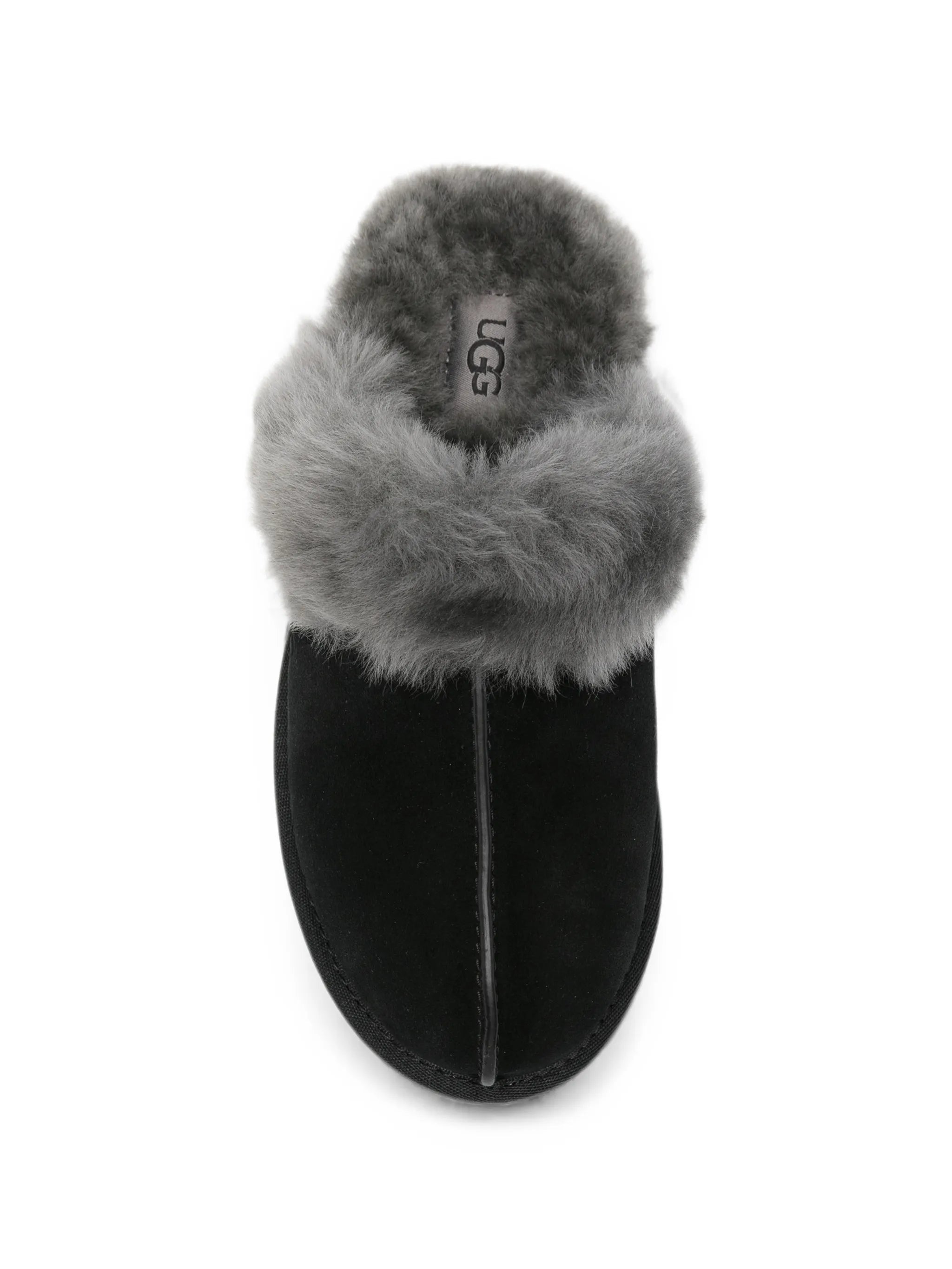 Scuffette II shearling-trim leather mules