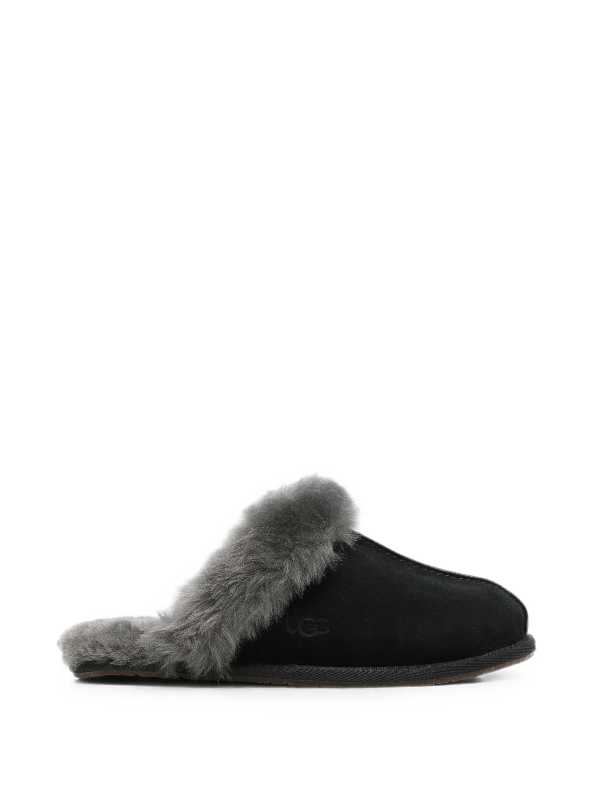 Scuffette II shearling-trim leather mules