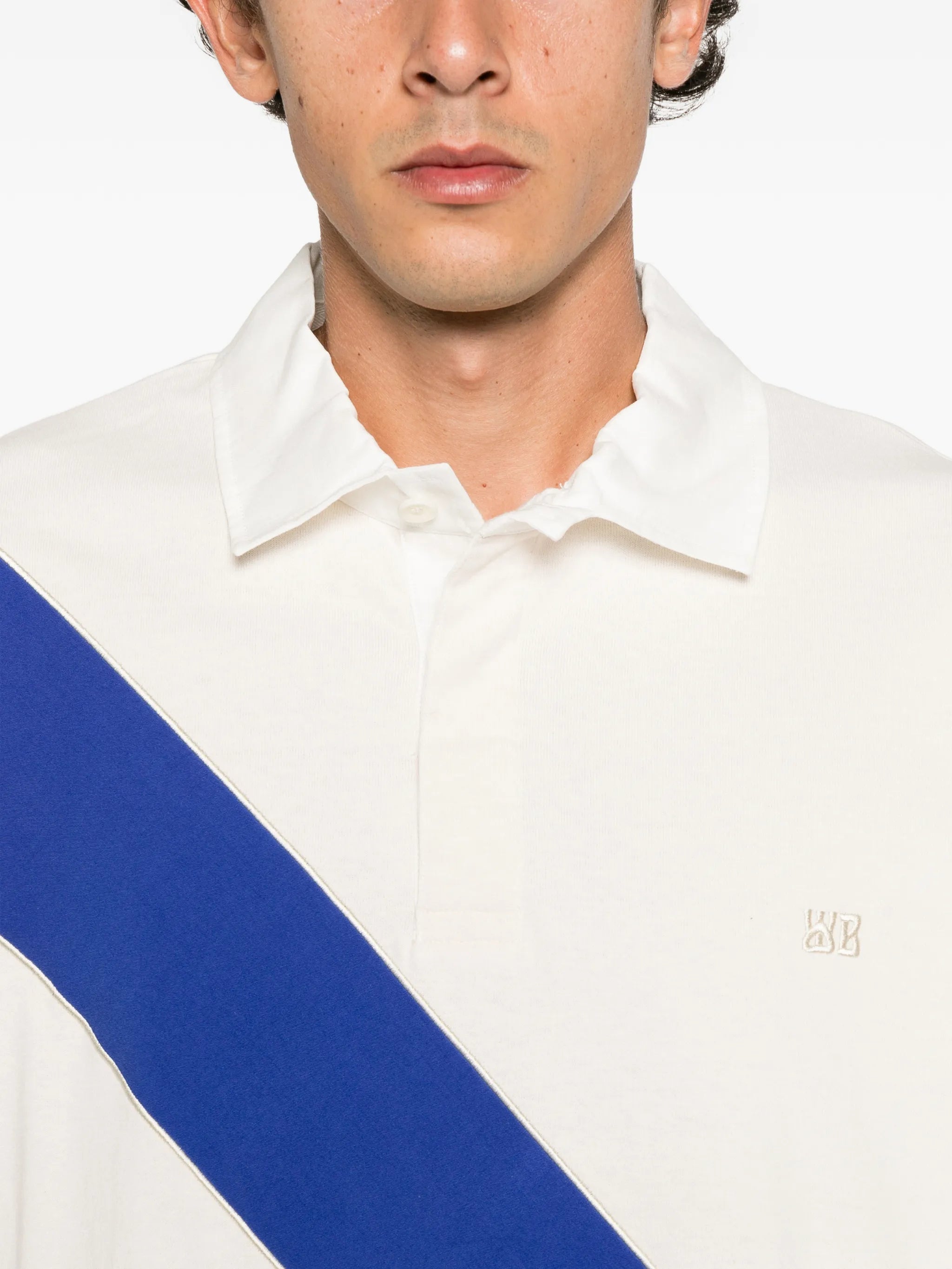 Prism diagonal-stripe polo shirt