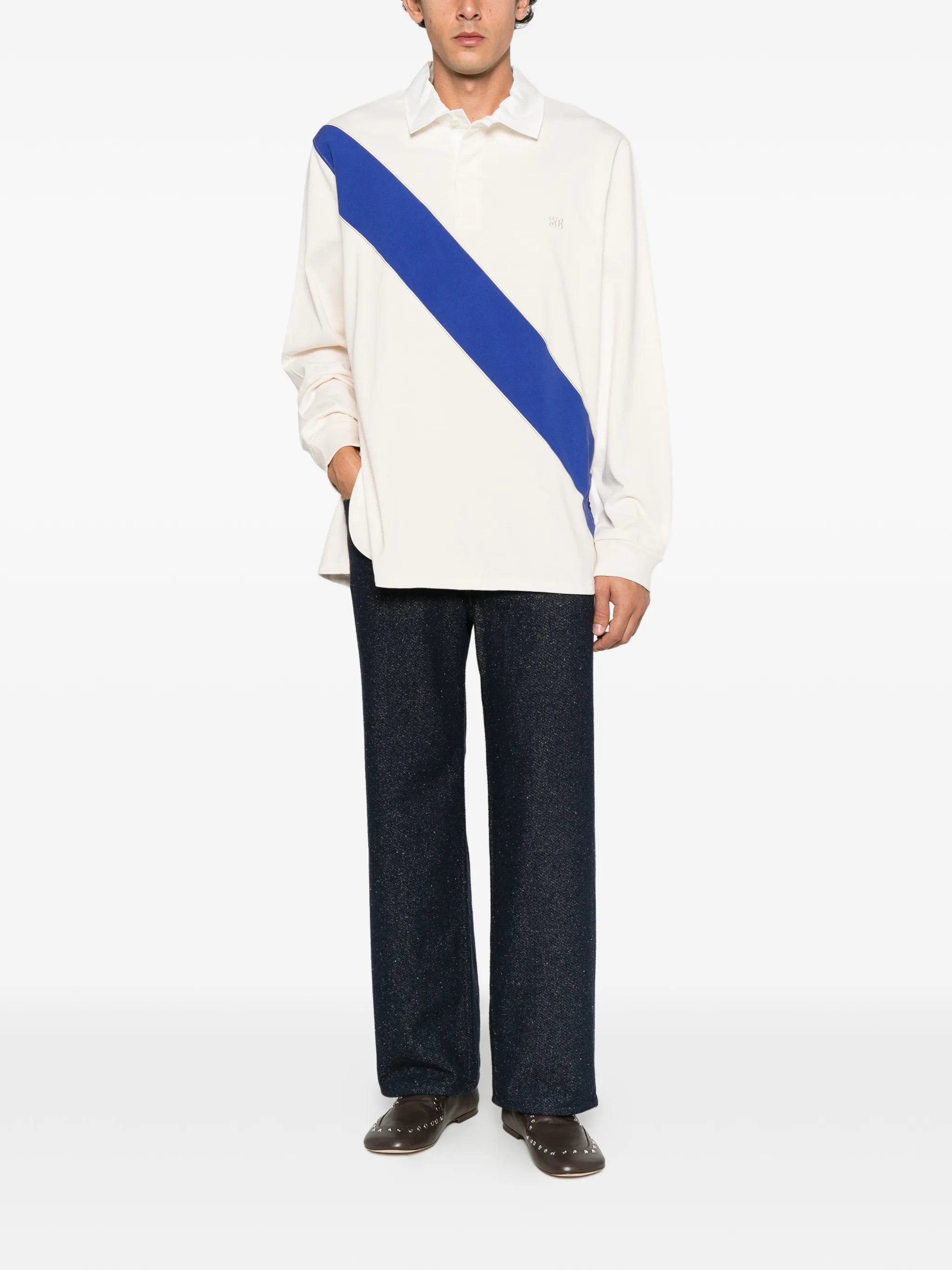Prism diagonal-stripe polo shirt