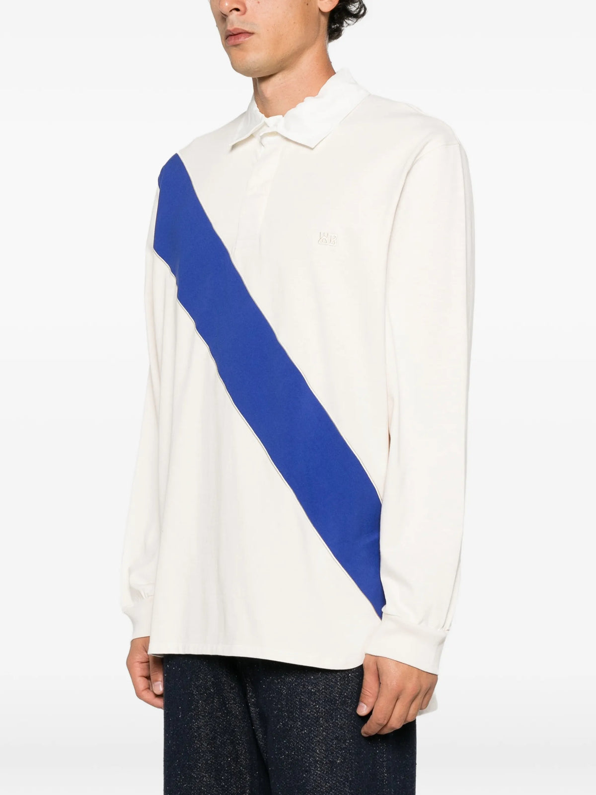 Prism diagonal-stripe polo shirt