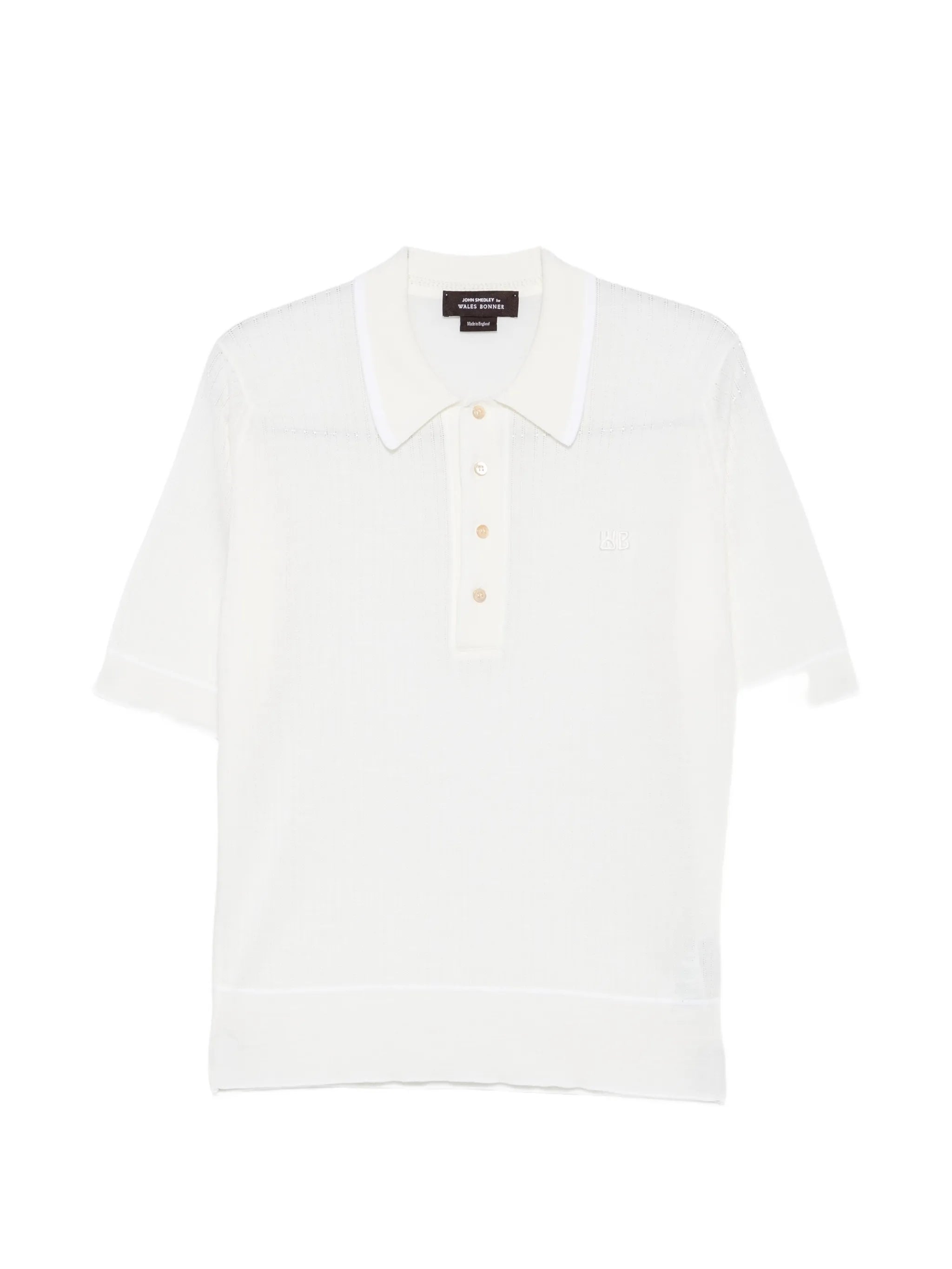 Blessings lace-knit polo shirt