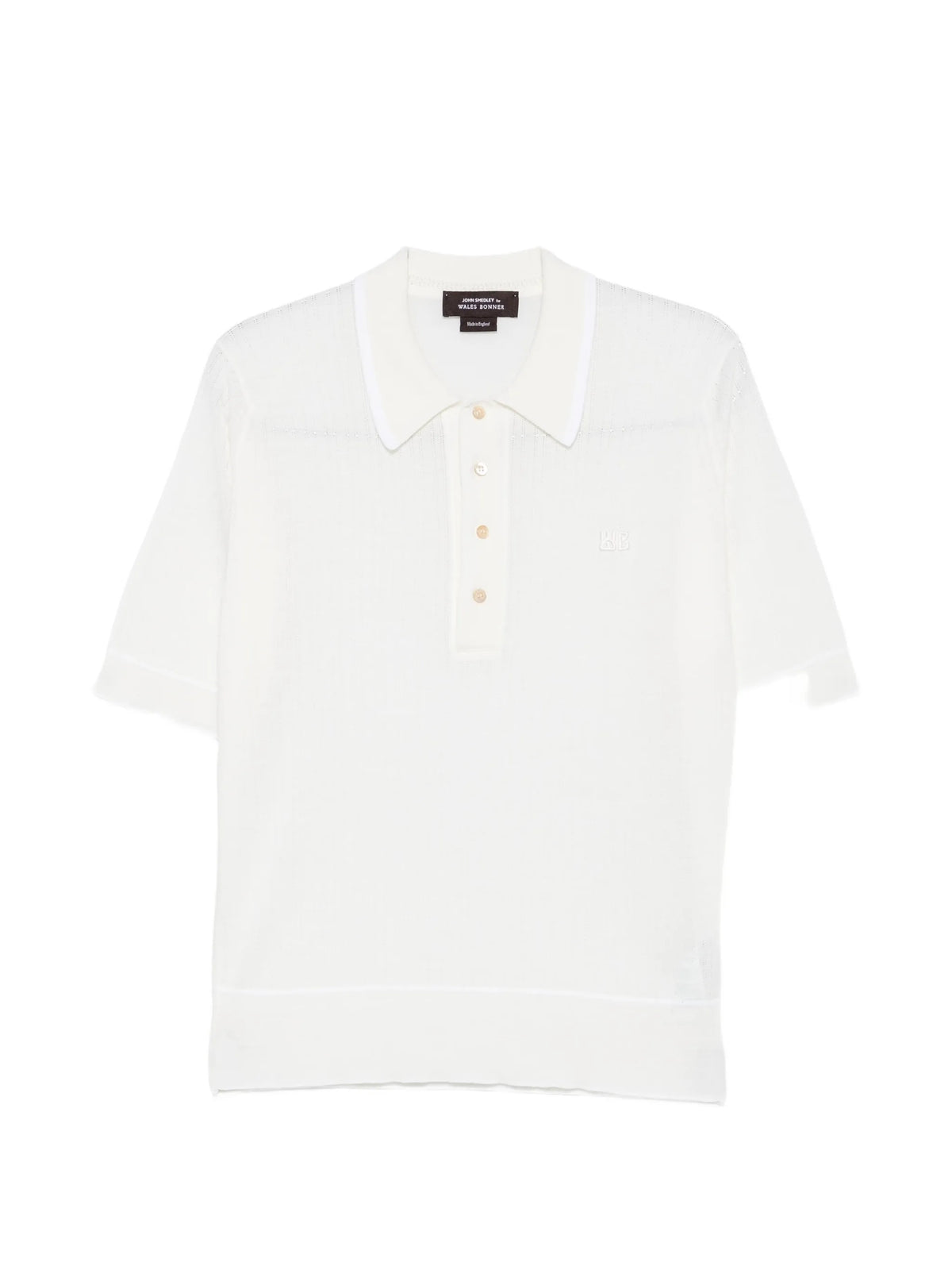 Blessings lace-knit polo shirt