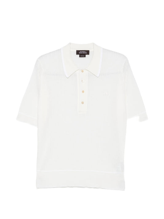 Blessings lace-knit polo shirt