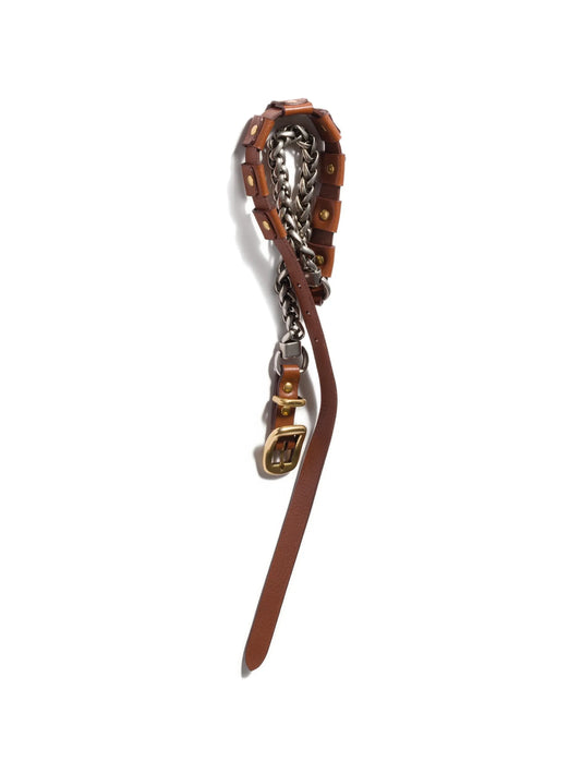chain-link leather necklace
