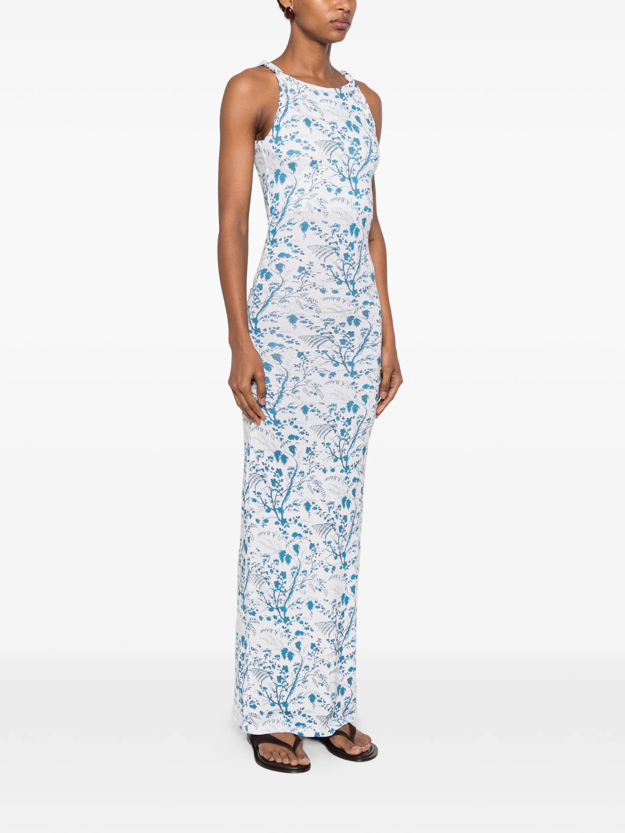 gathered maxi dress