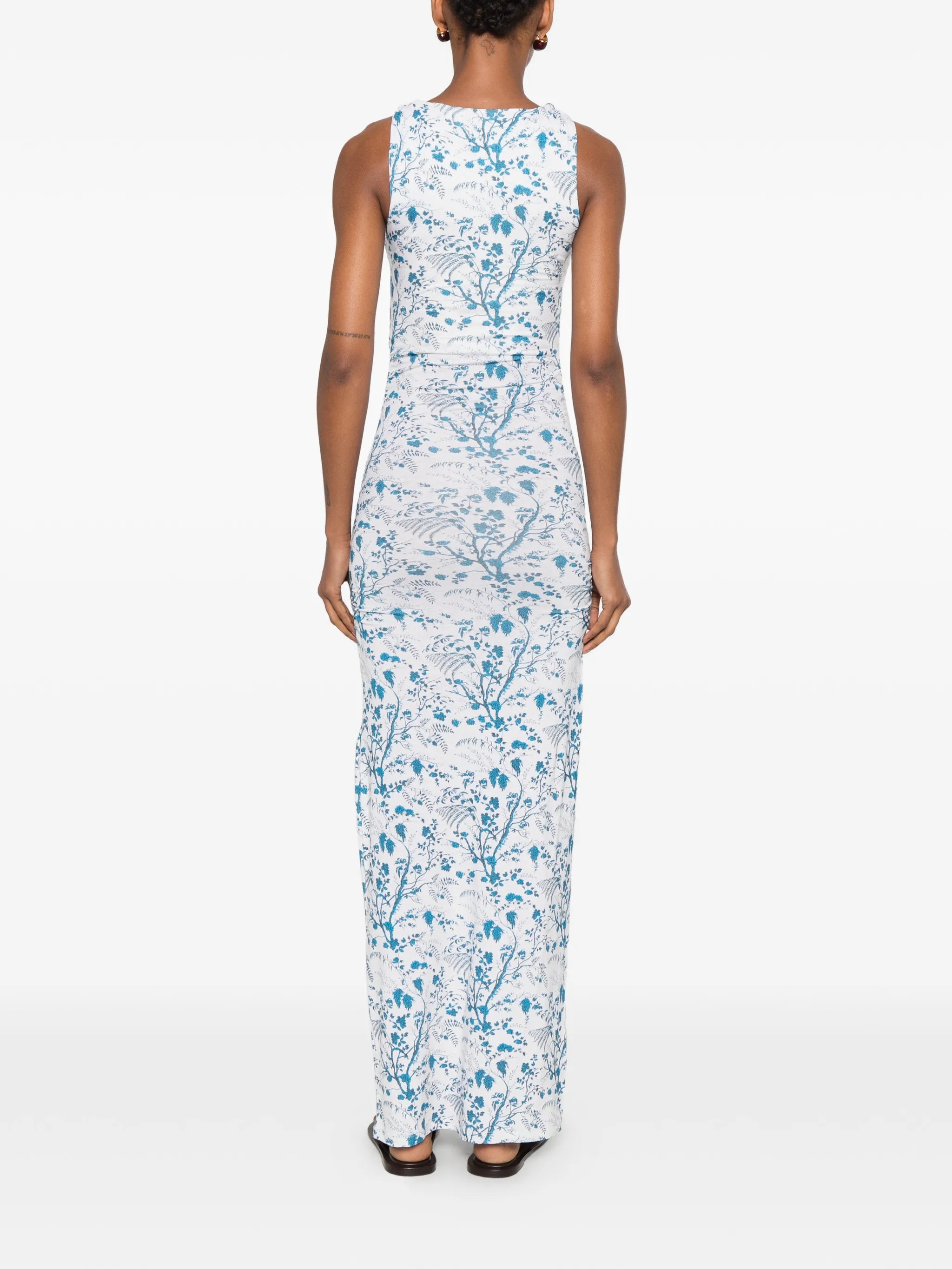 gathered maxi dress