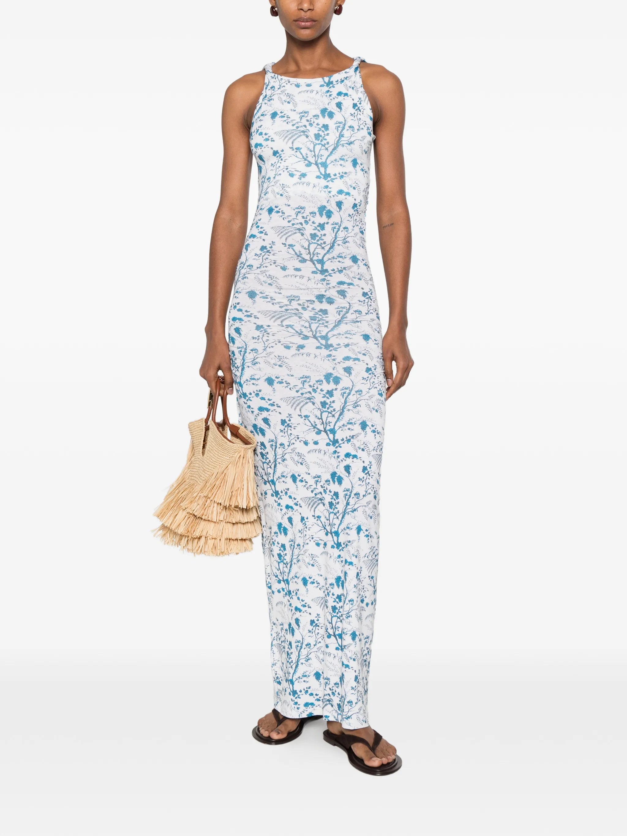 gathered maxi dress