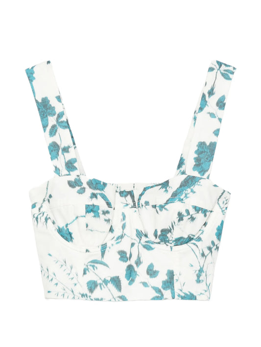 floral-print crop top