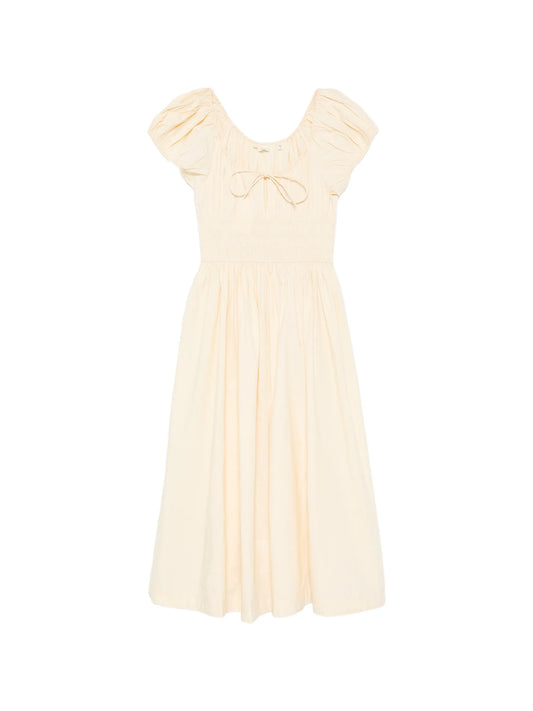 Quinn puff-sleeves midi dress