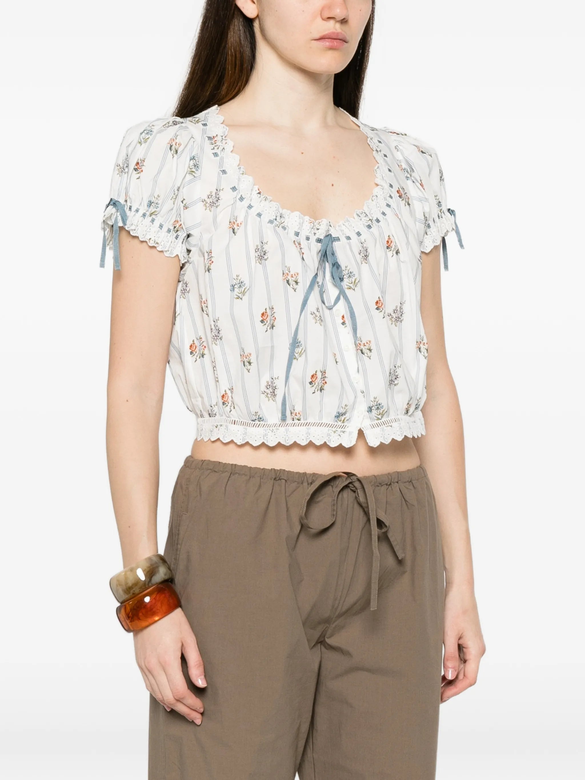 Nera floral-print blouse