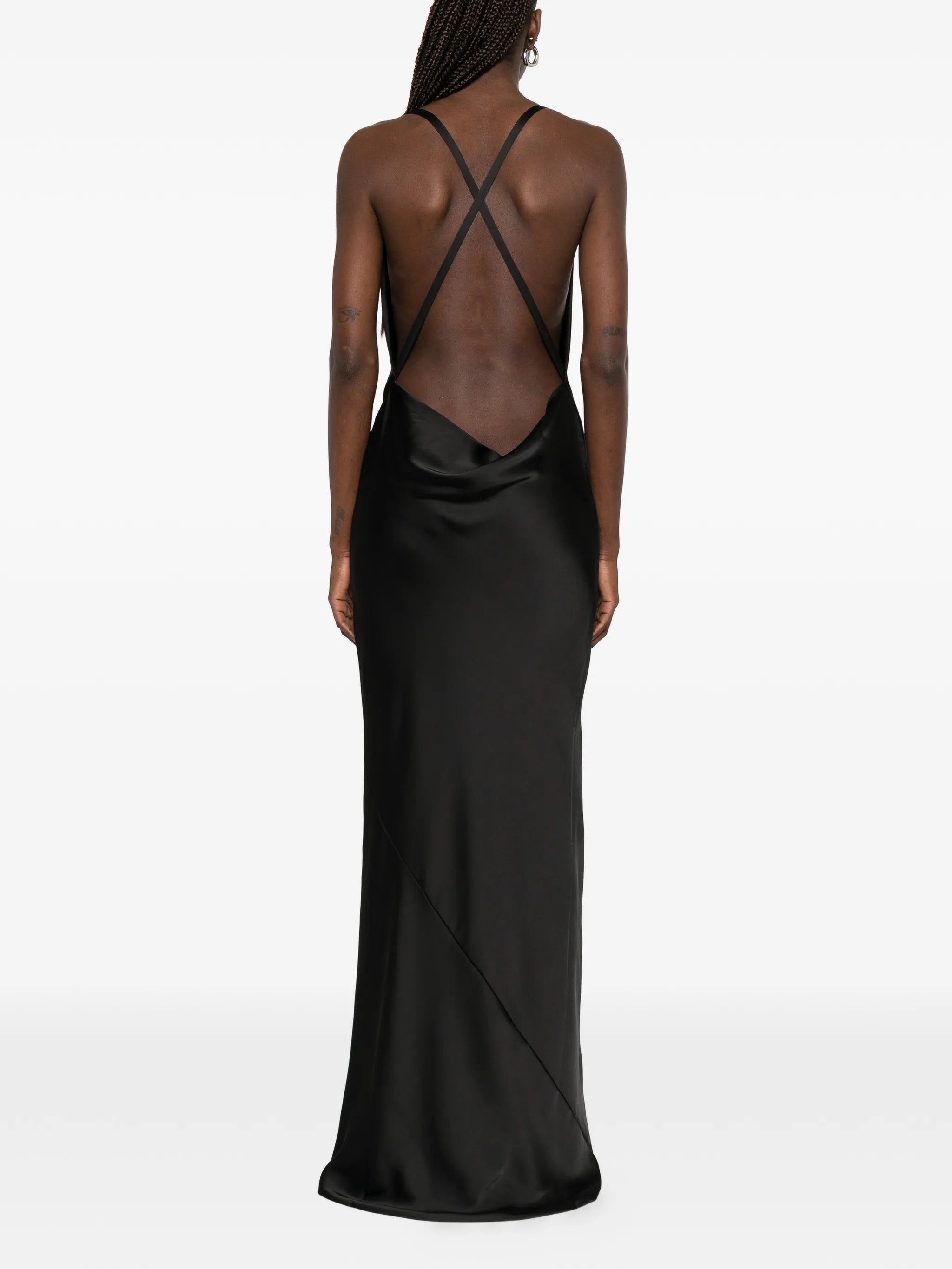 cross-back bias-cut maxi dress