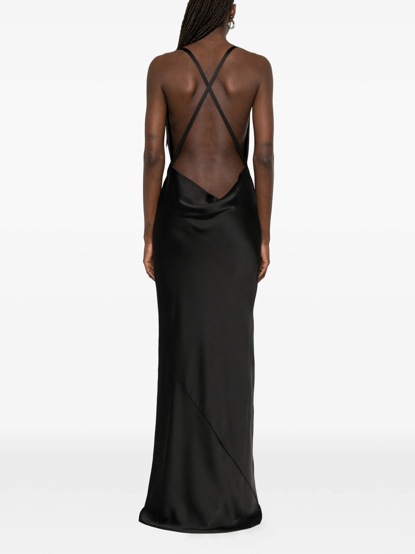 cross-back bias-cut maxi dress