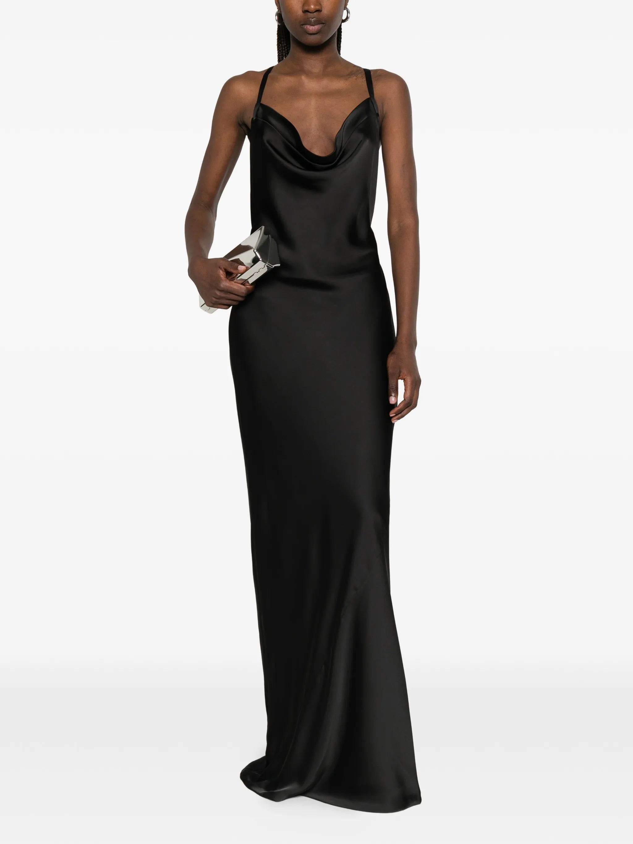 cross-back bias-cut maxi dress