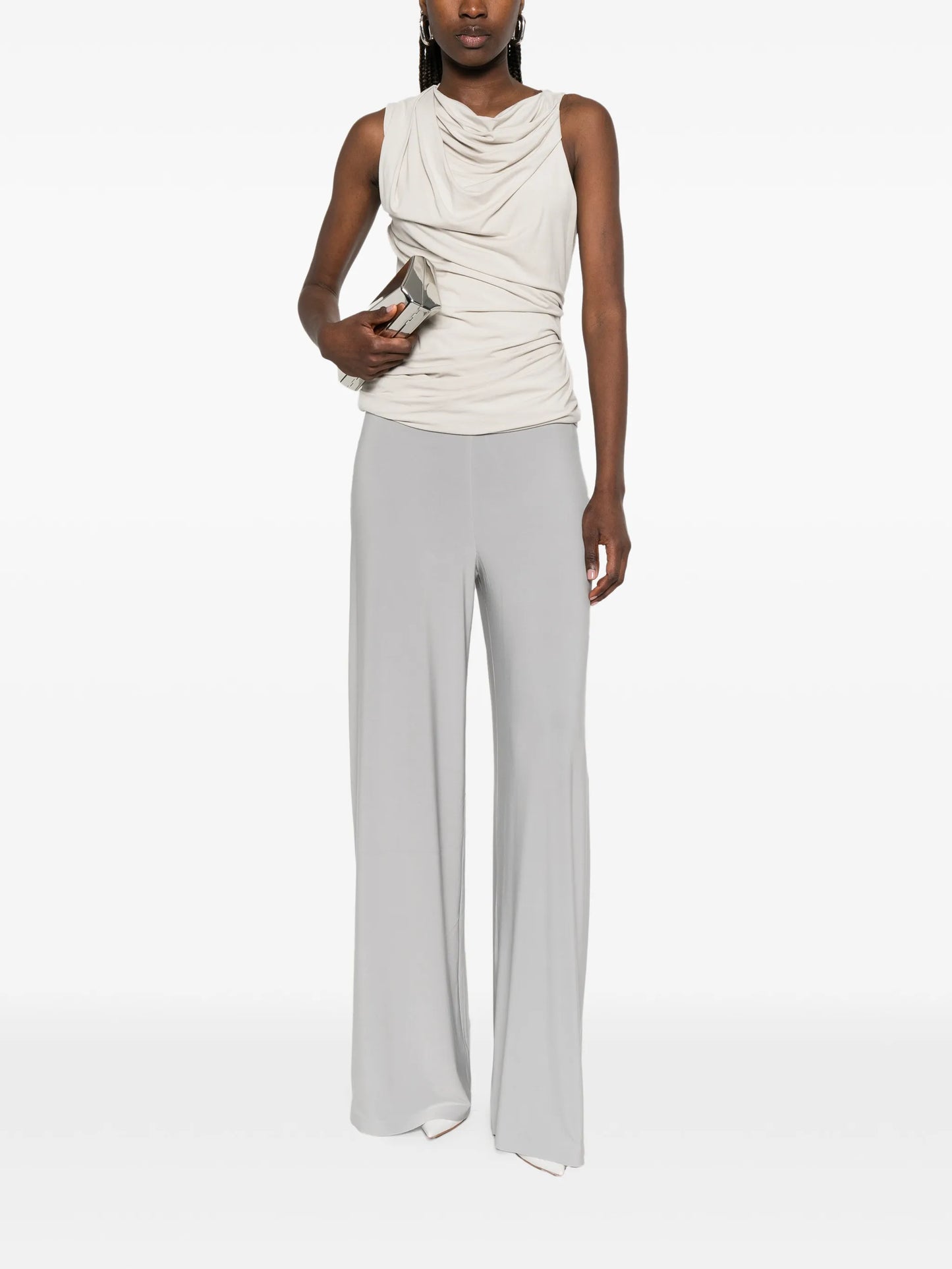 Bias straight-leg trousers
