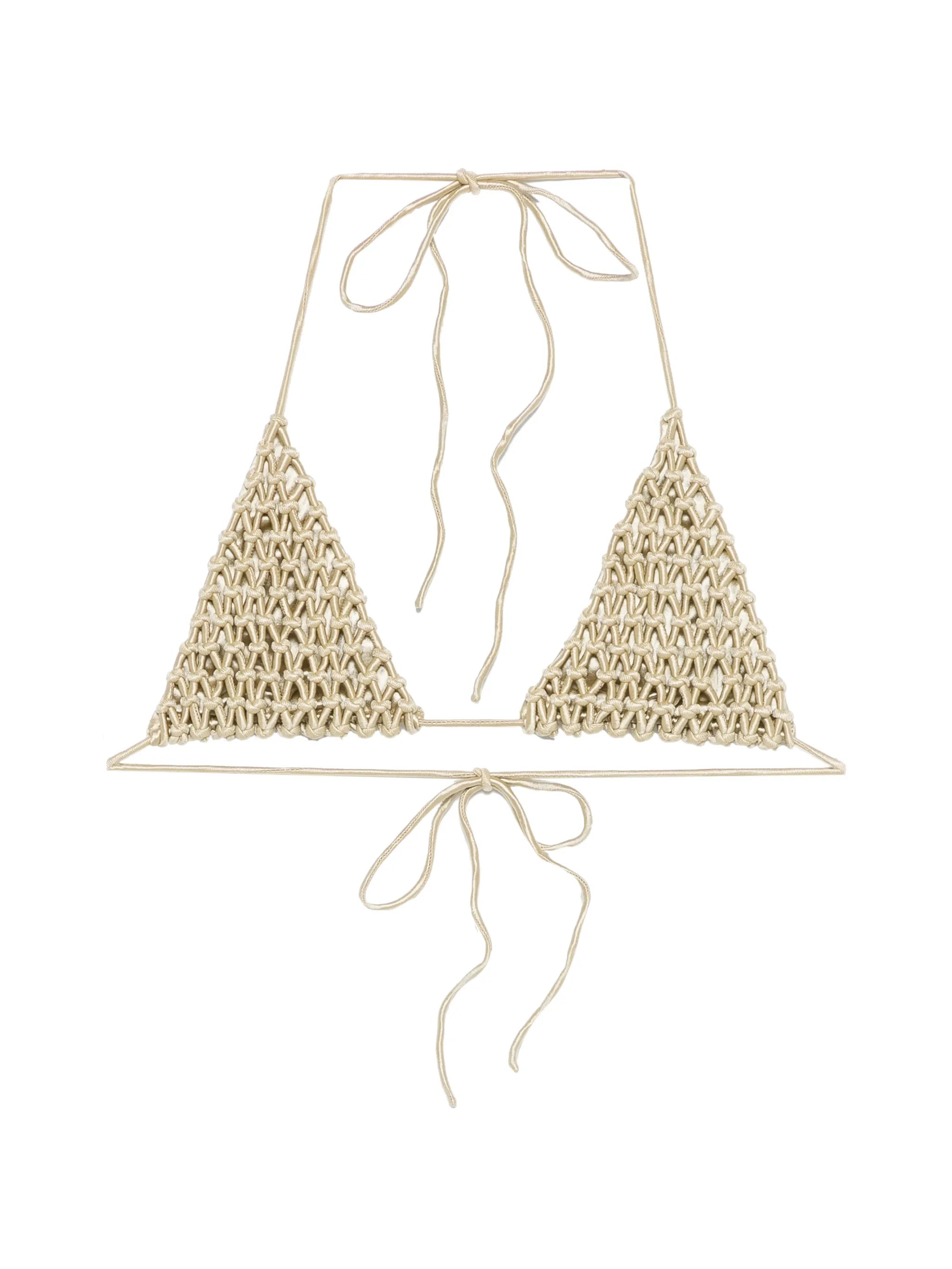 macramé triangle bikini top