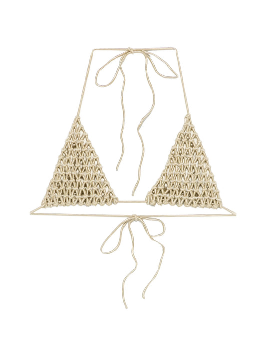 macramé triangle bikini top