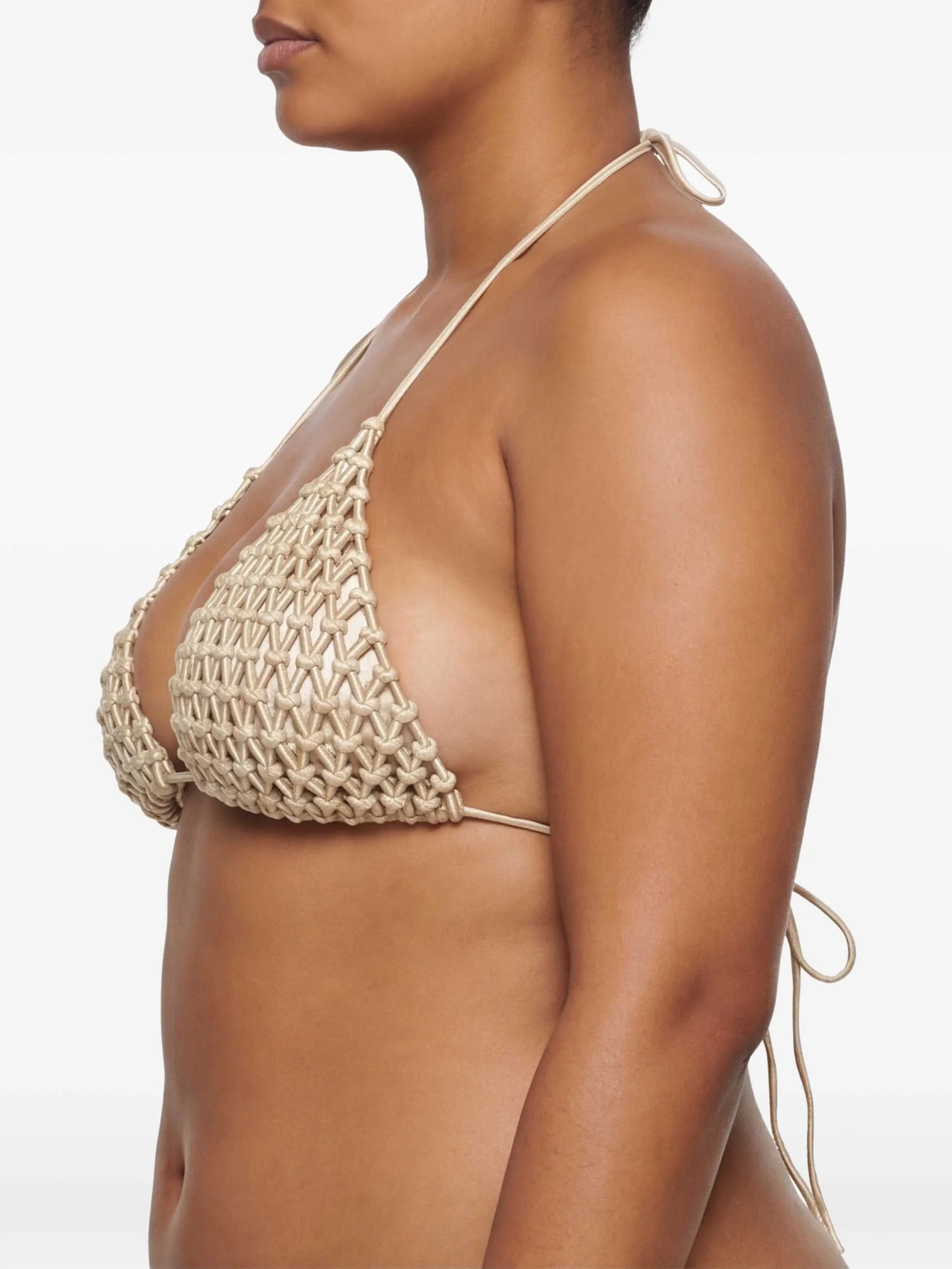 macramé triangle bikini top