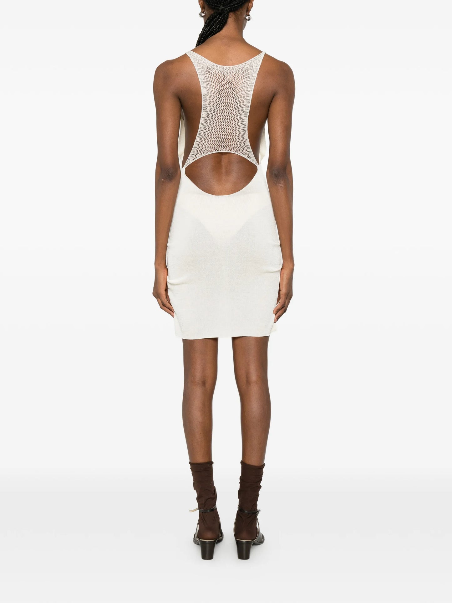 cowl-neck mini dress