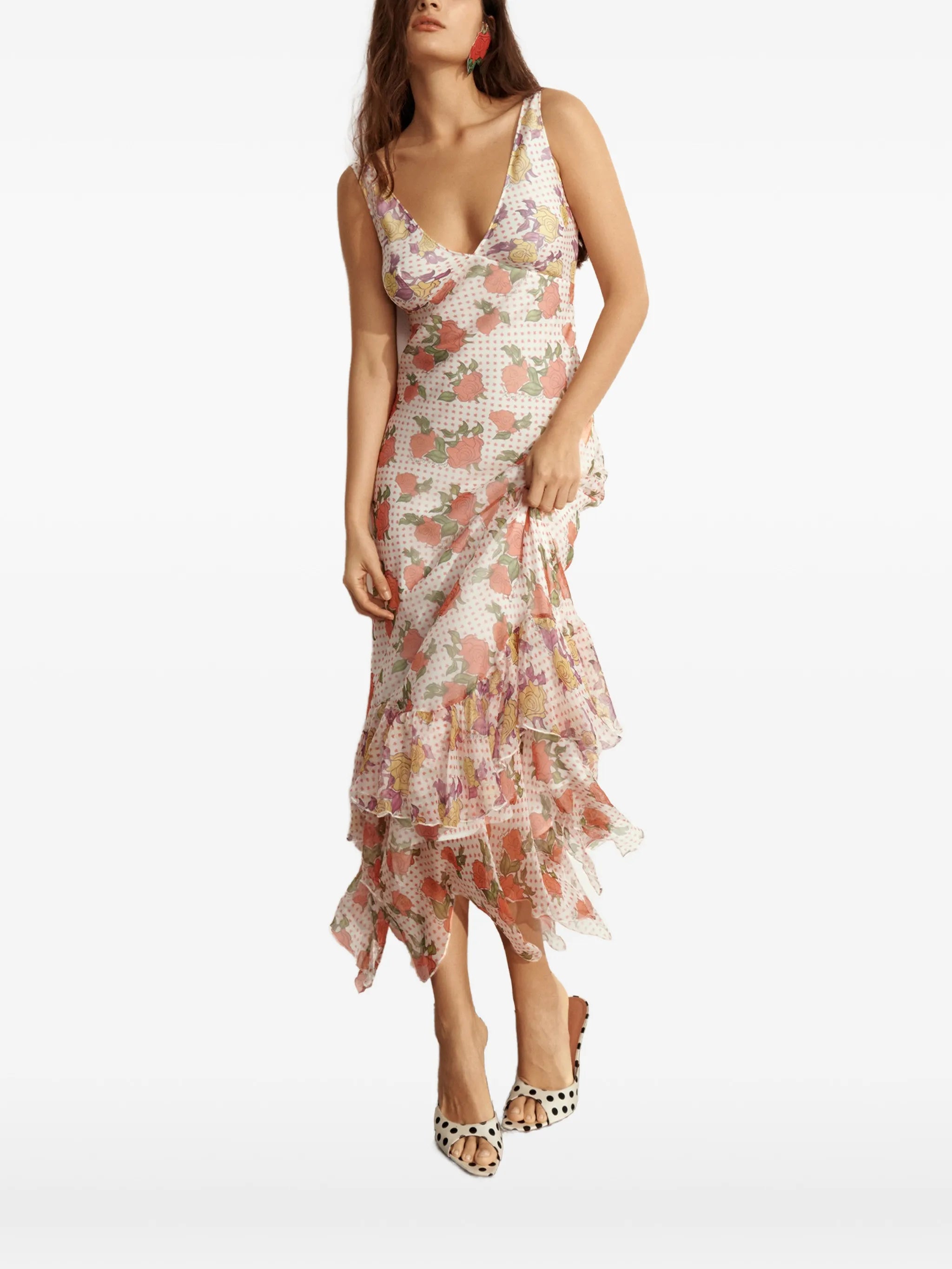 floral-print ruffled maxi dress
