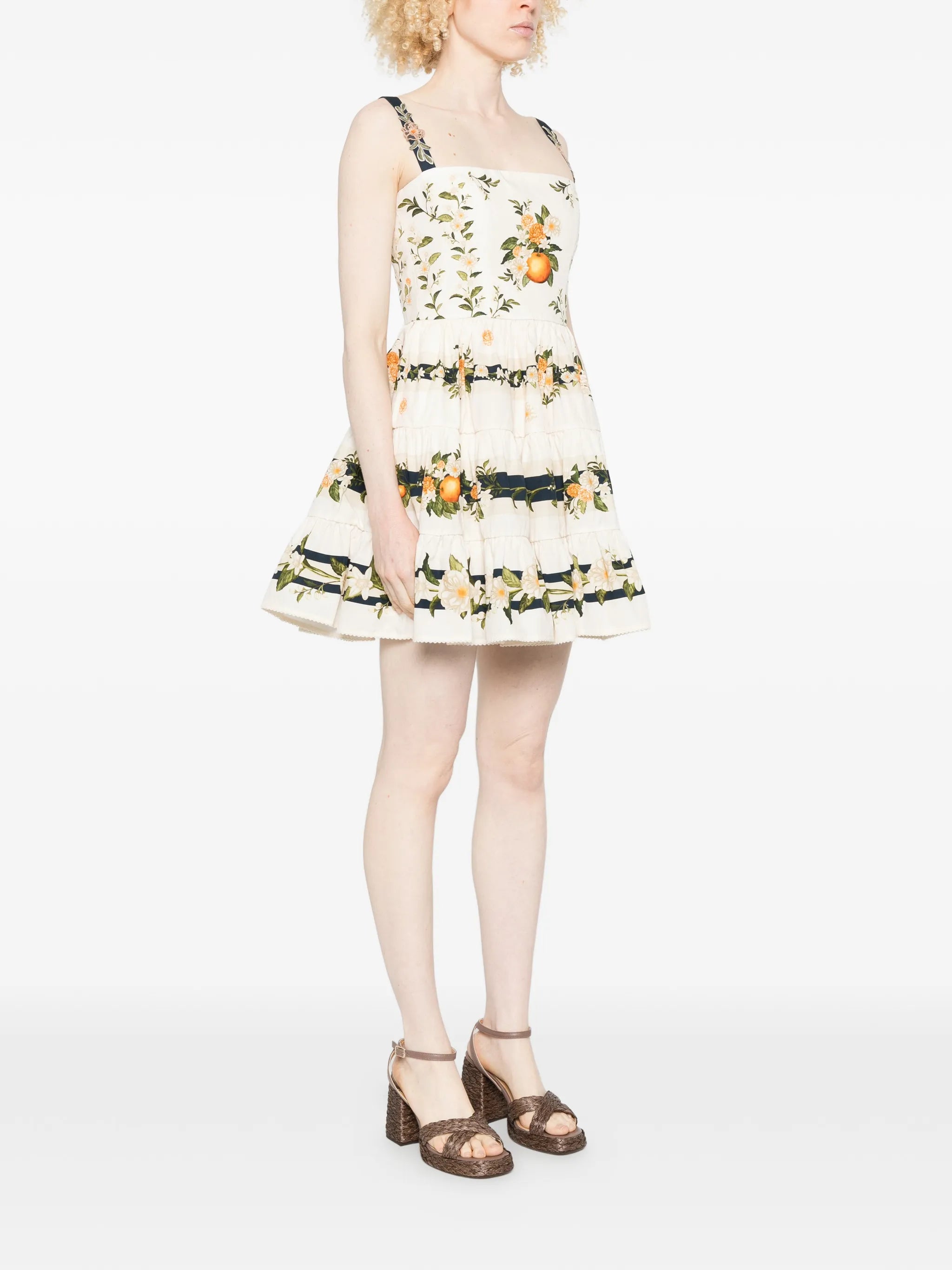 floral-print mini dress