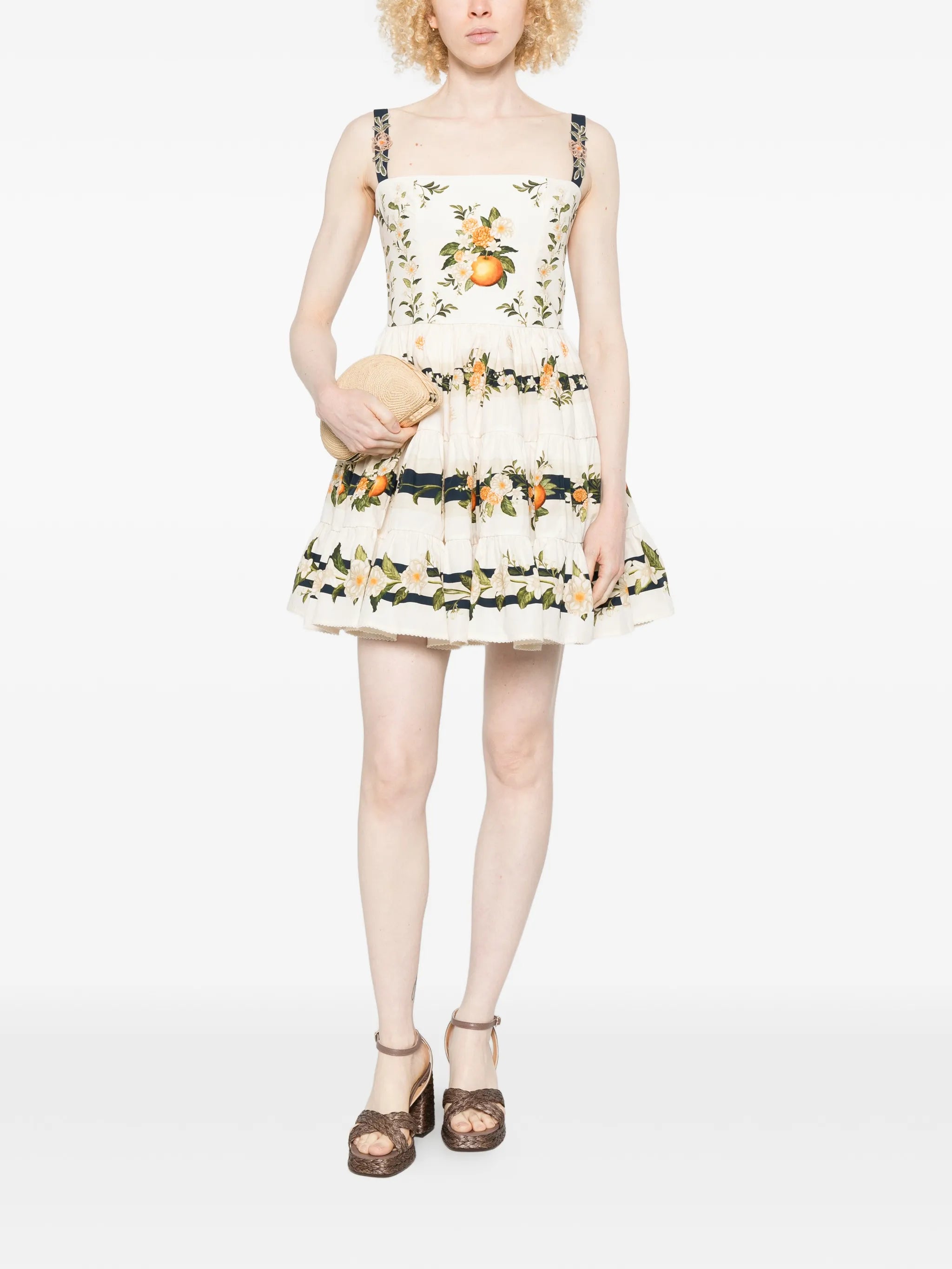 floral-print mini dress