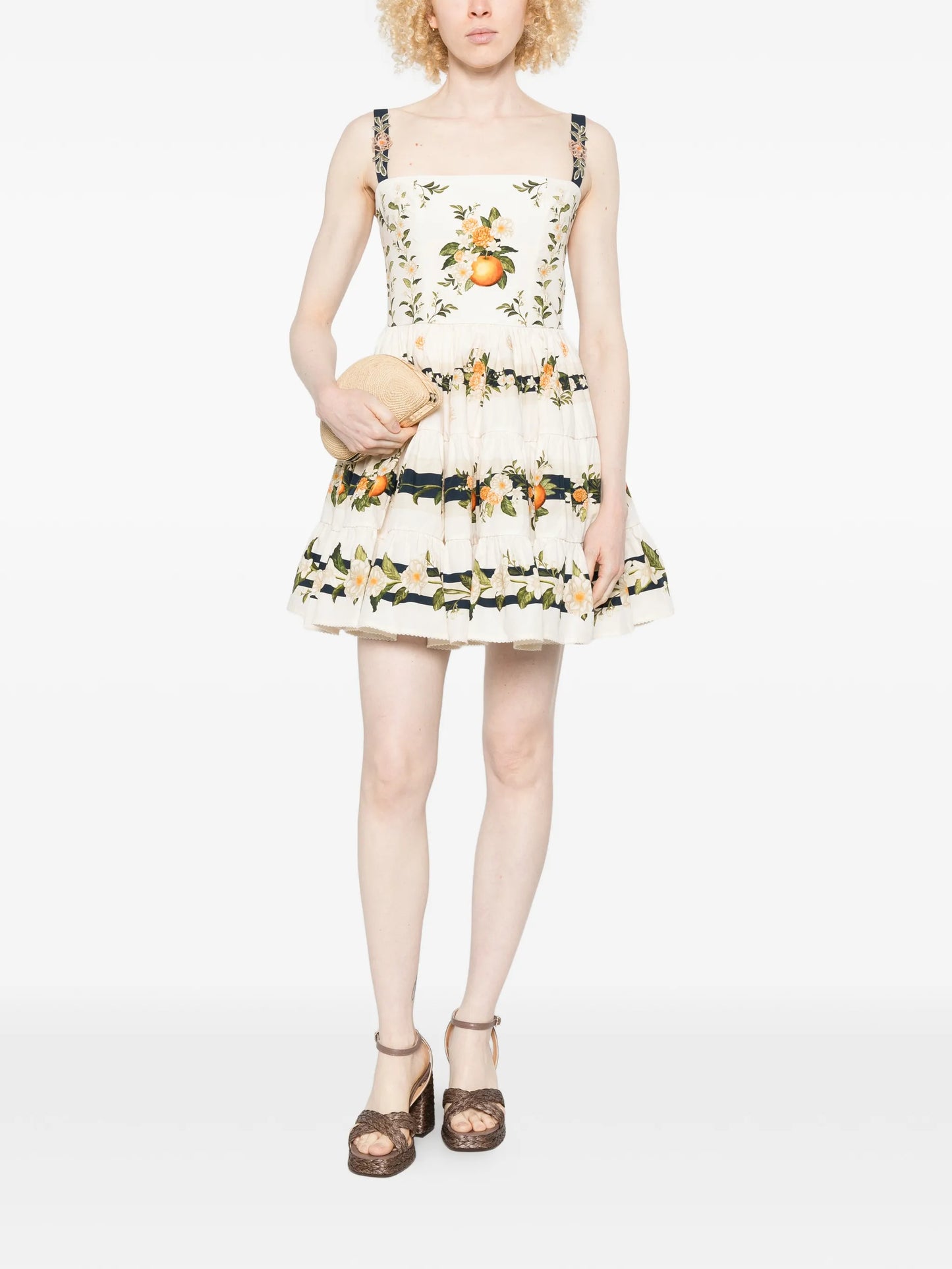 floral-print mini dress