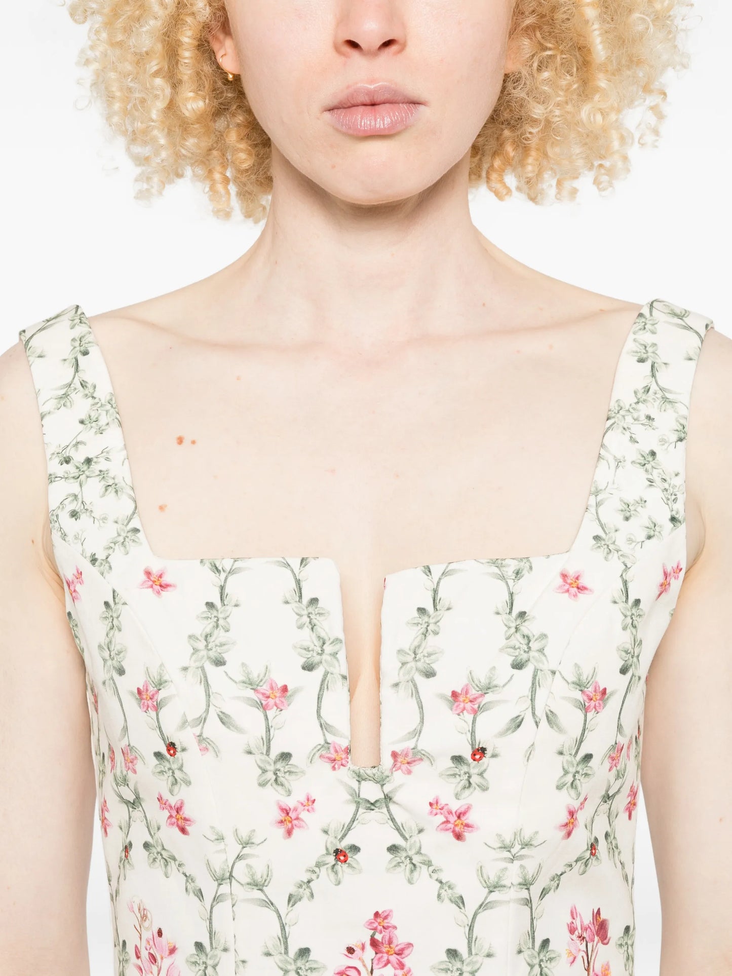 floral-print mini dress