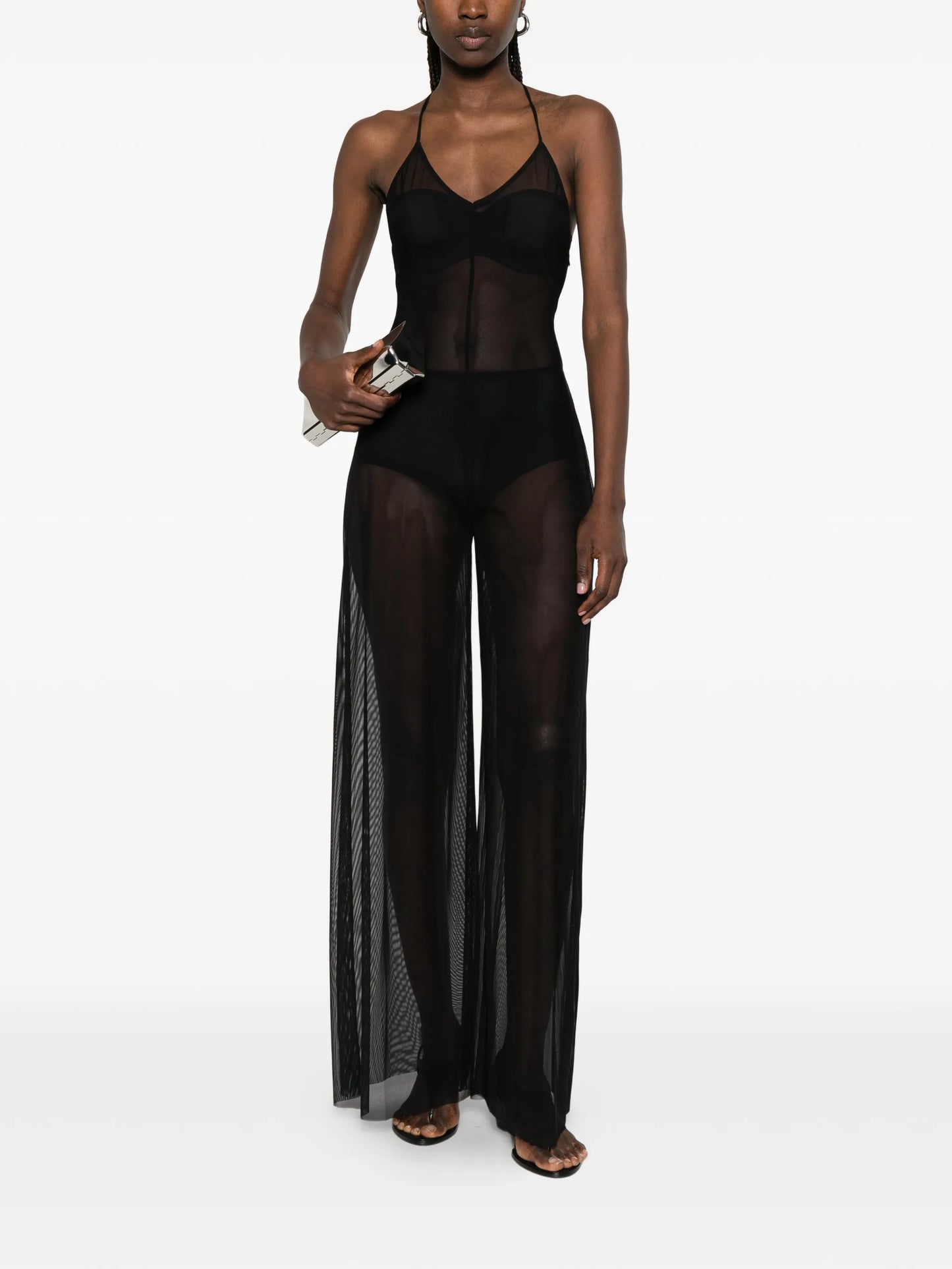 Fara sheer low-back jumpsuit