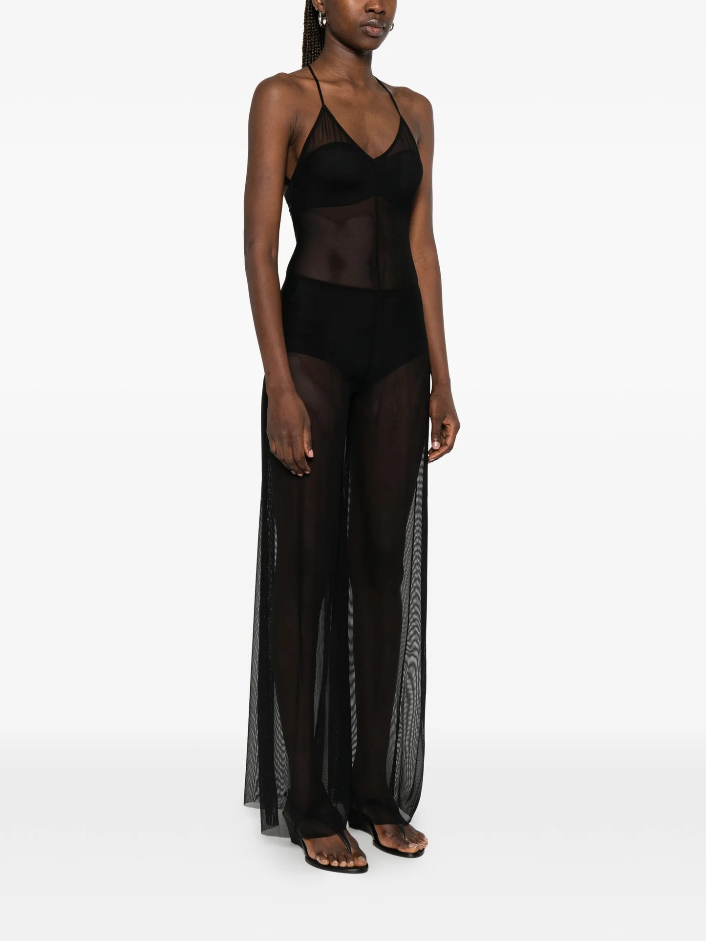 Fara sheer low-back jumpsuit