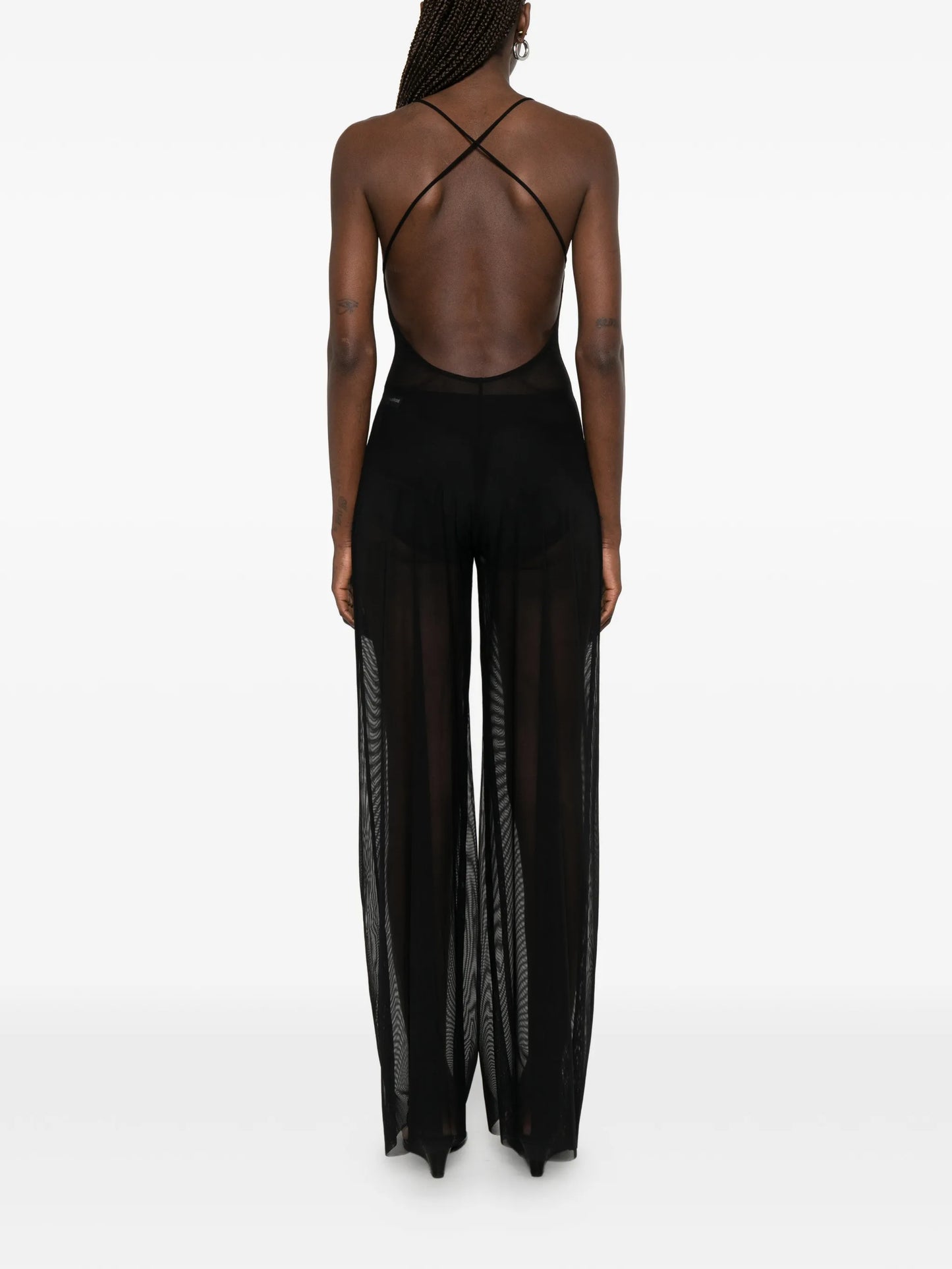 Fara sheer low-back jumpsuit