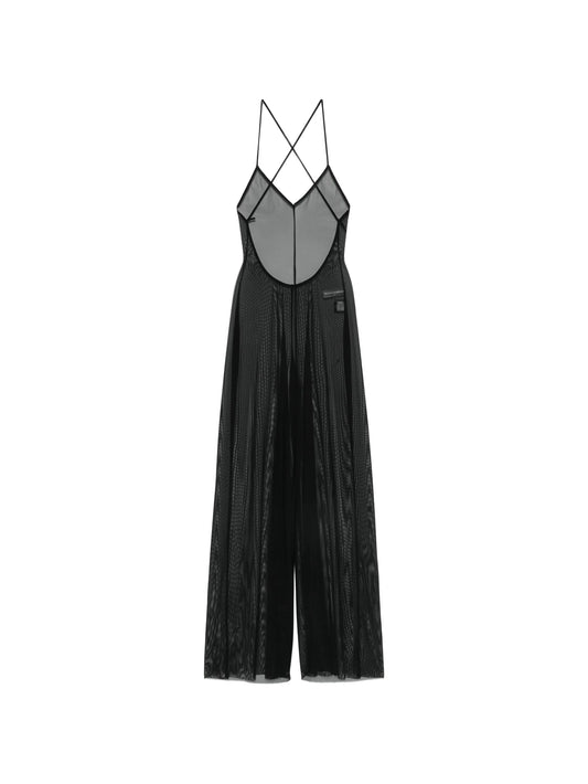 Fara sheer low-back jumpsuit