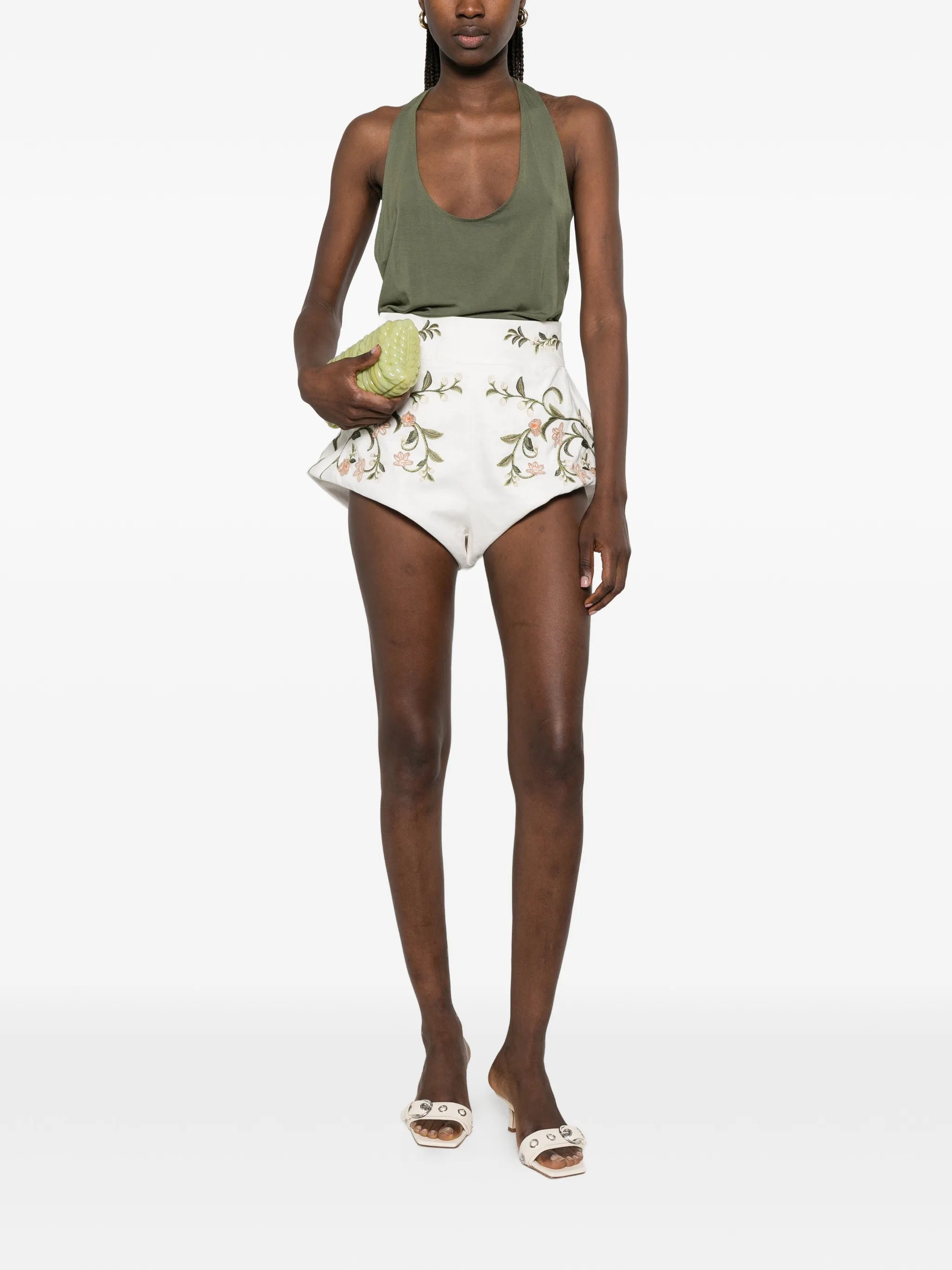Gatti floral-embroidered shorts
