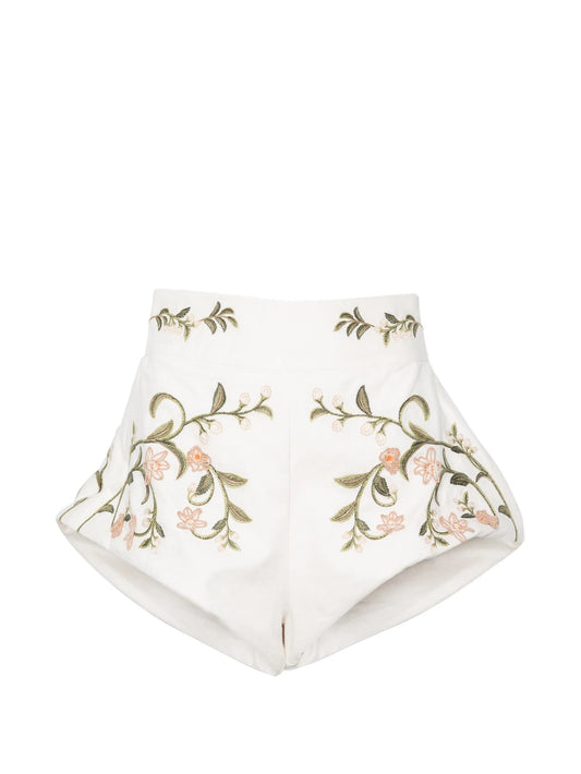 Gatti Valle floral-embroidered mini shorts