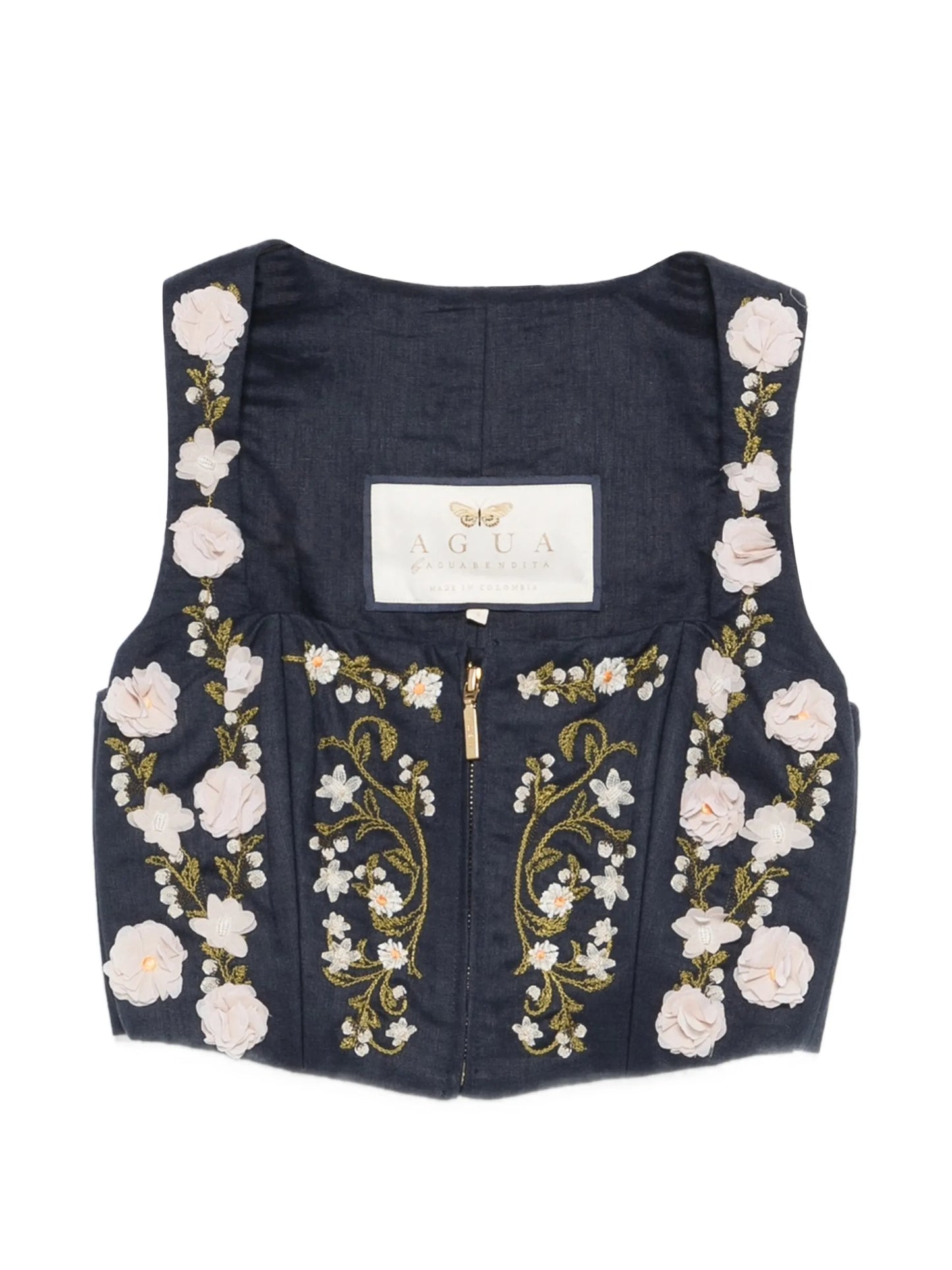floral-embellished top