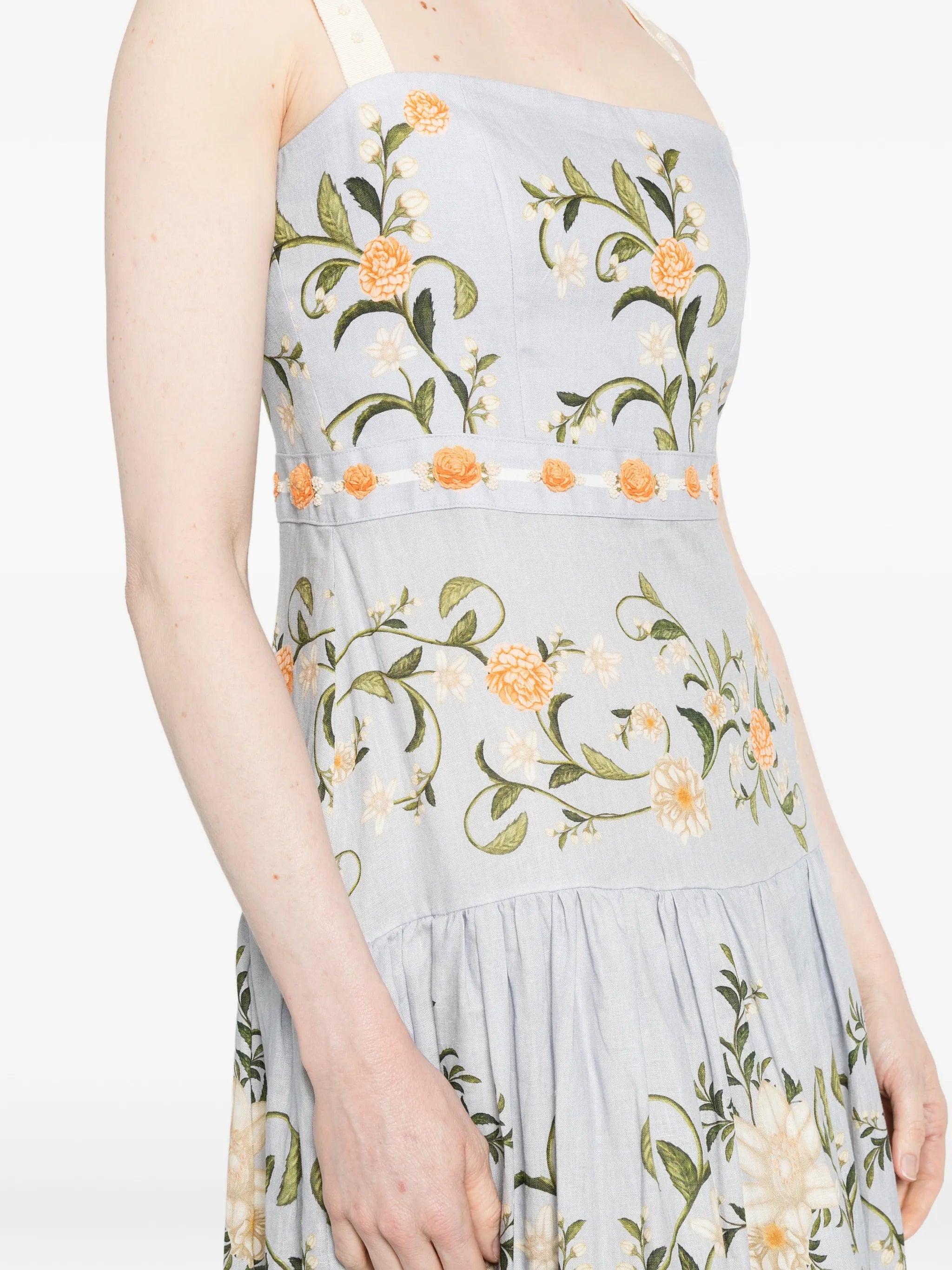 Lima floral-embroidered maxi dress