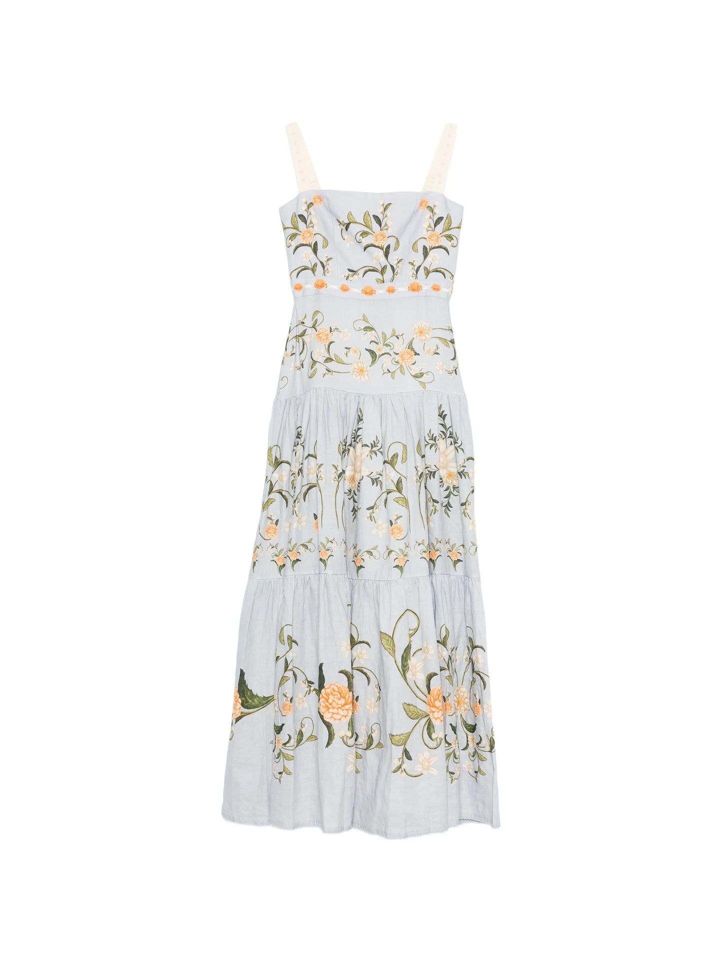 Lima floral-embroidered maxi dress