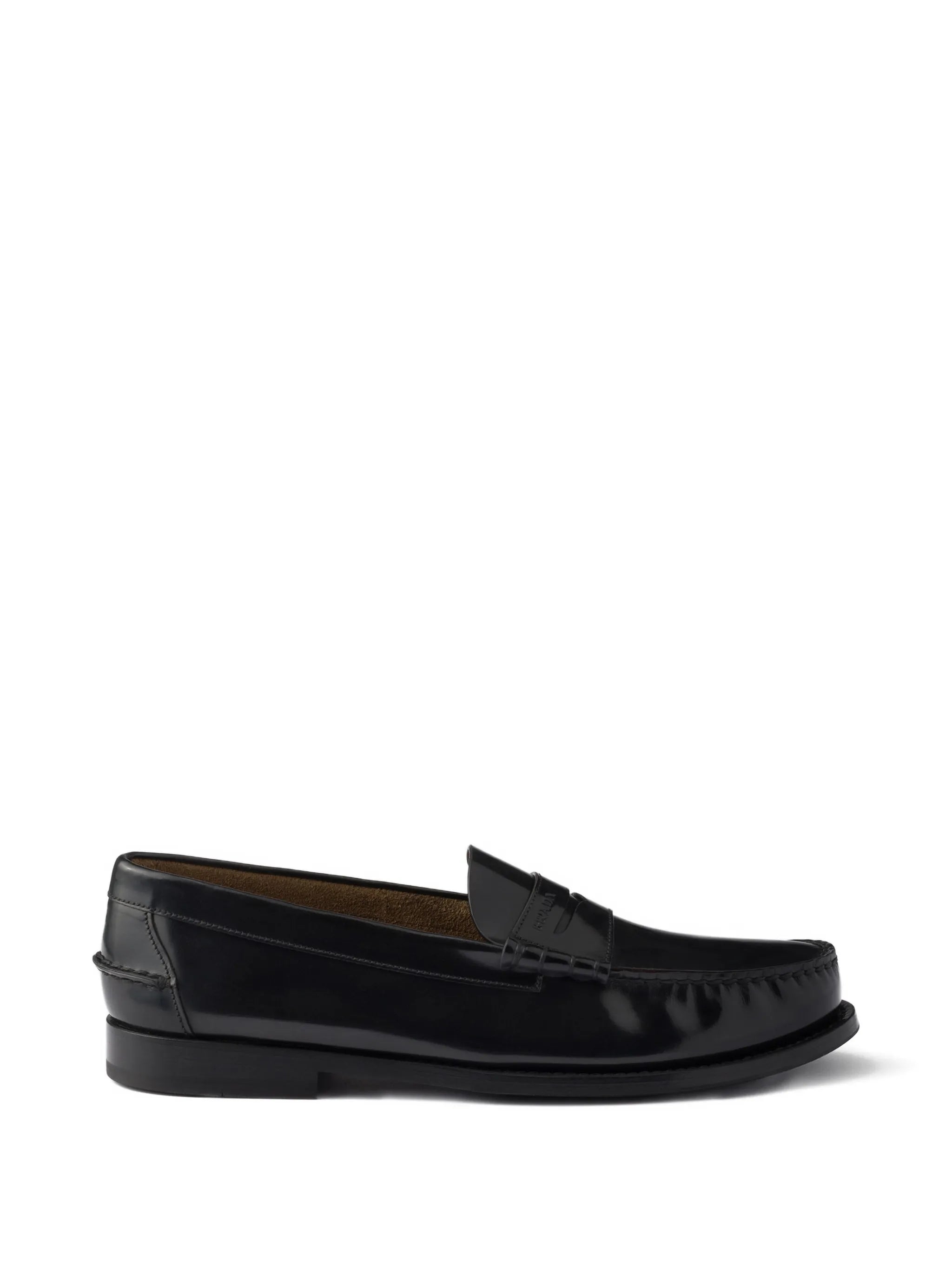 brushed-leather loafers