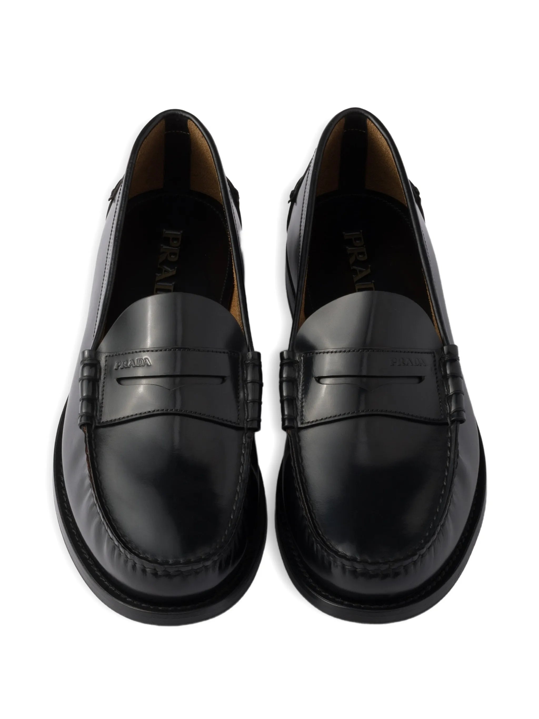 brushed-leather loafers