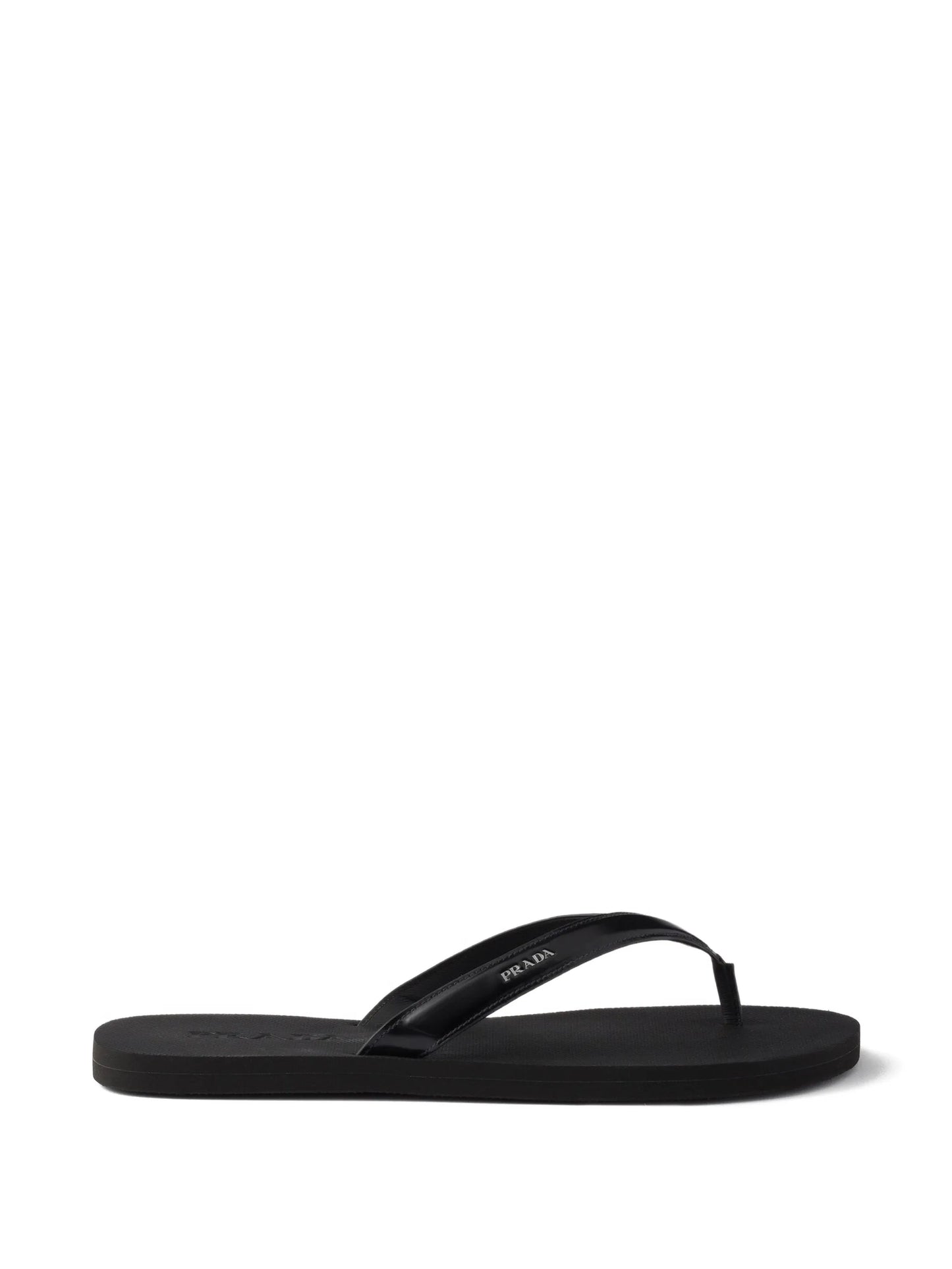 logo-embossed leather flip-flop sandals