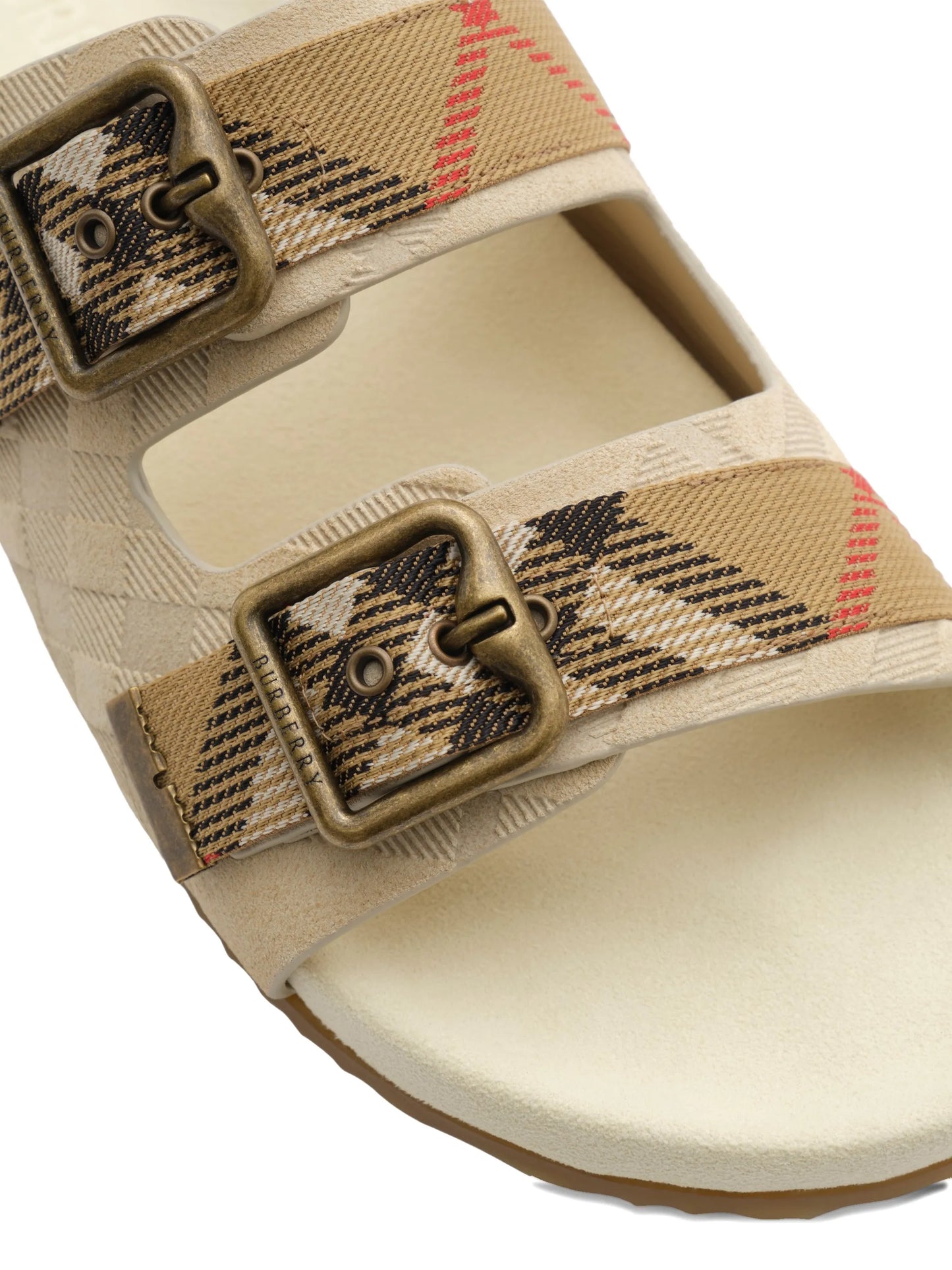 Urchin check embossed strap sandals