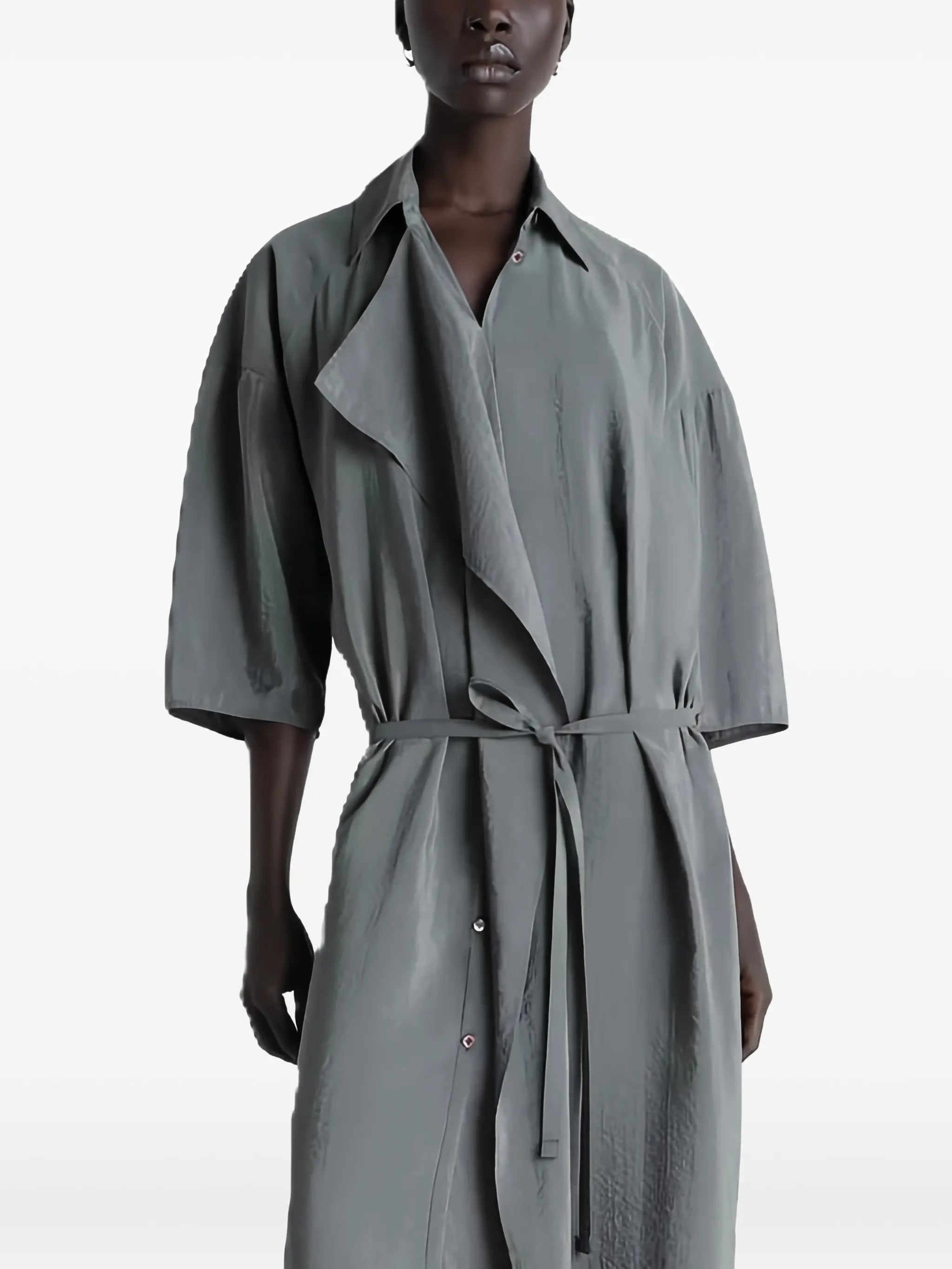 belted shirt dress
