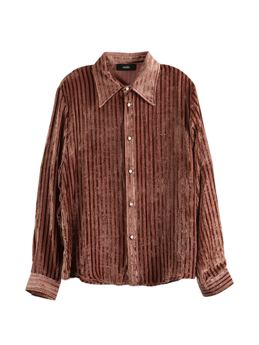 striped-pattern buttoned shirt