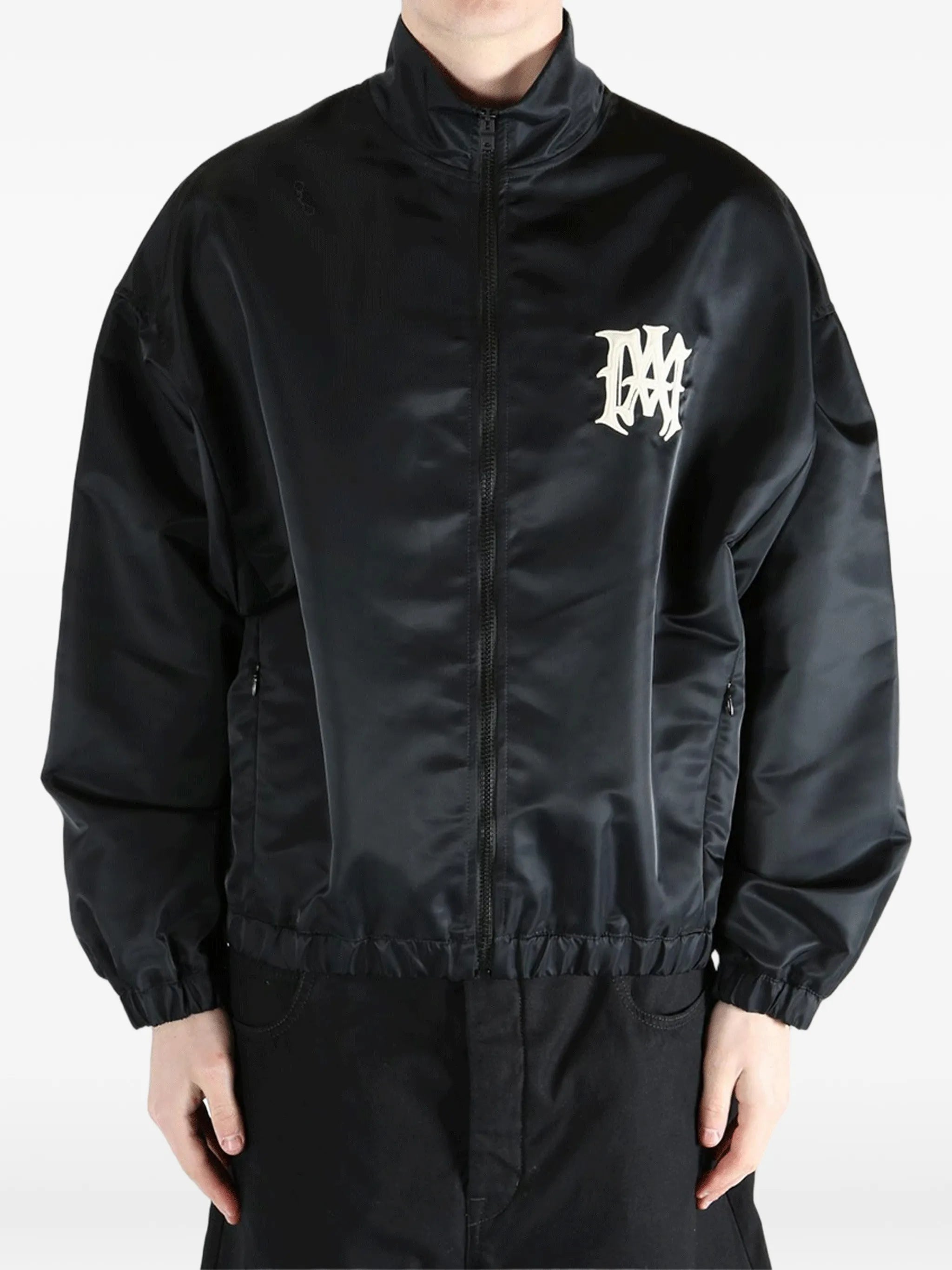 zip-fastening logo-print jacket