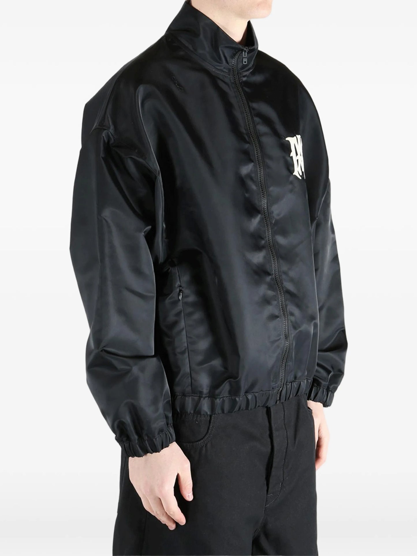 zip-fastening logo-print jacket