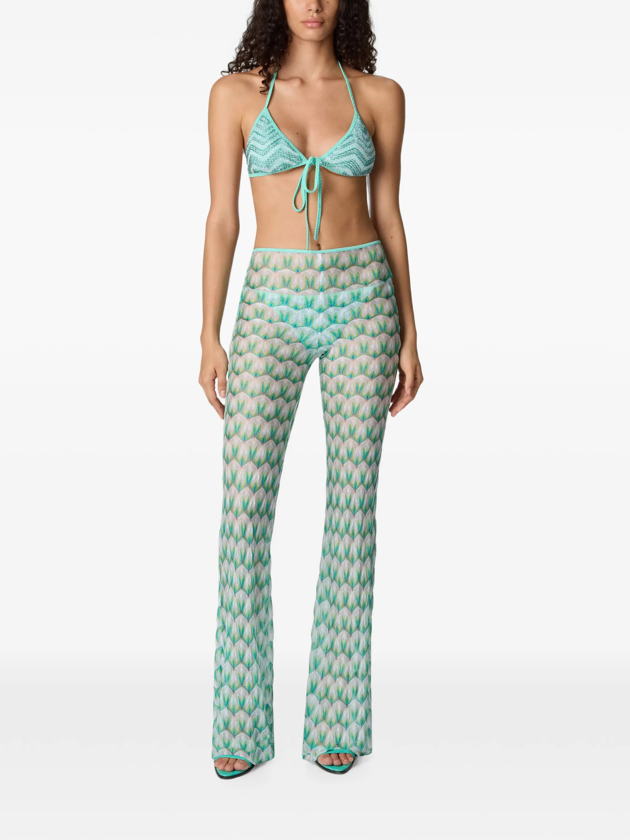 abstract-print beach trousers