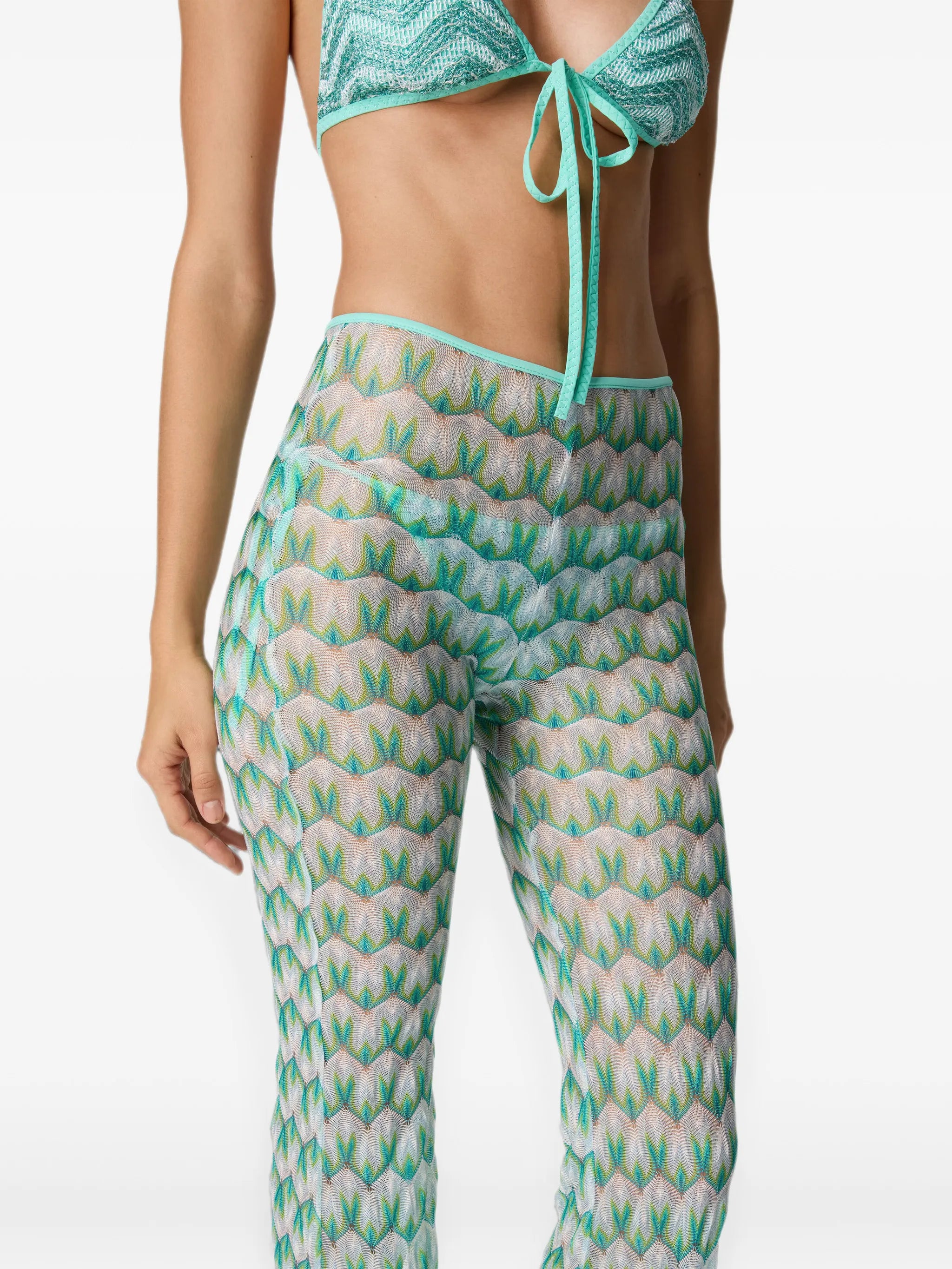abstract-print beach trousers