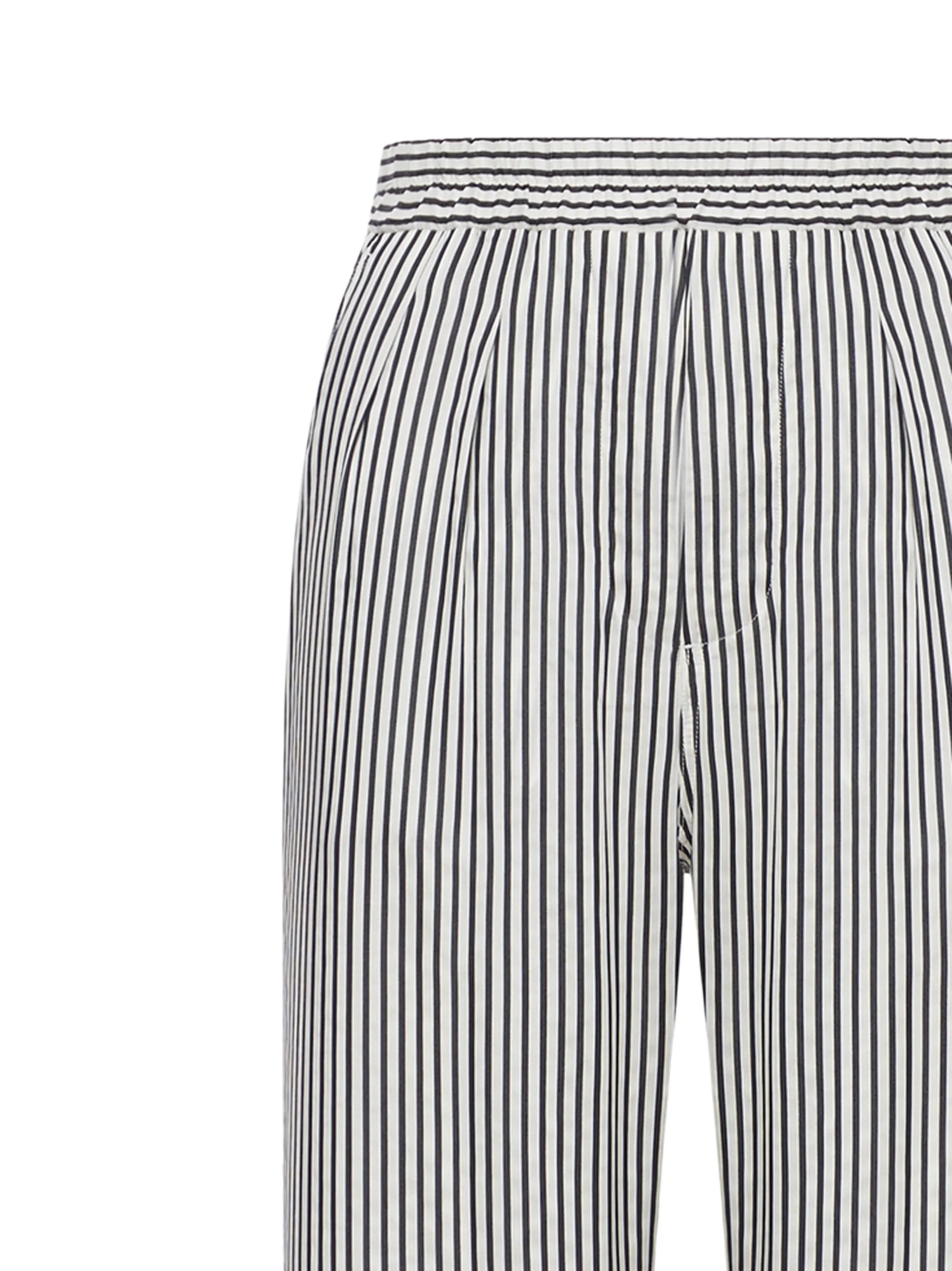 striped silk pajama trousers with piping